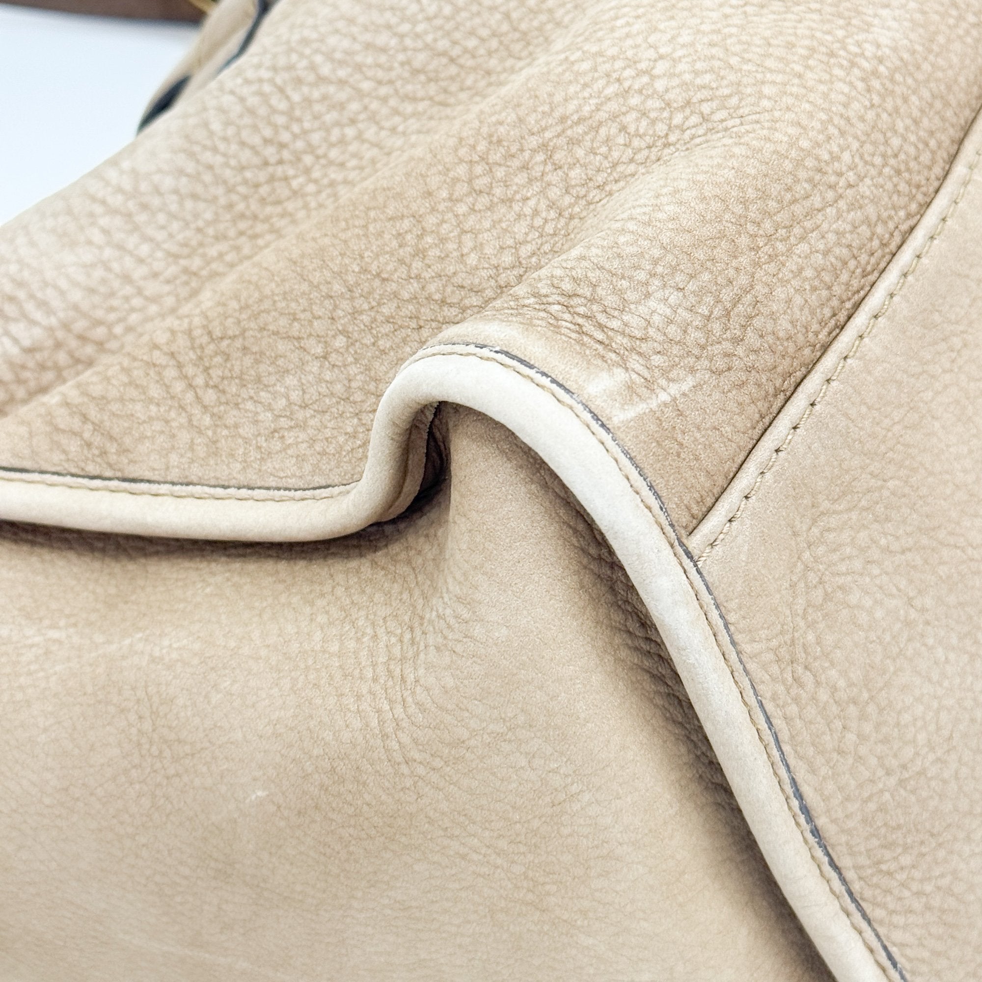 Stirrup Brown Nubuck Leather Shoulder Bag