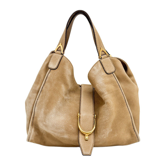 Stirrup Brown Nubuck Leather Shoulder Bag
