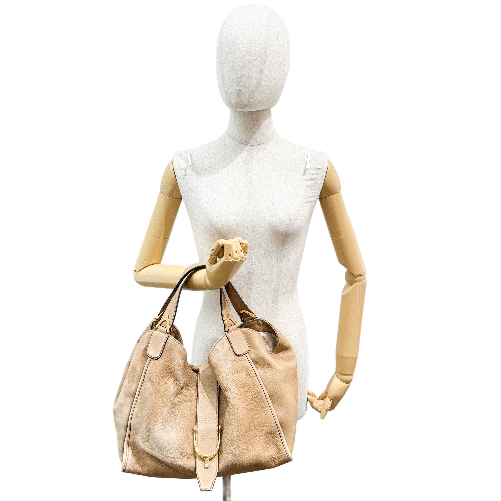 Stirrup Brown Nubuck Leather Shoulder Bag