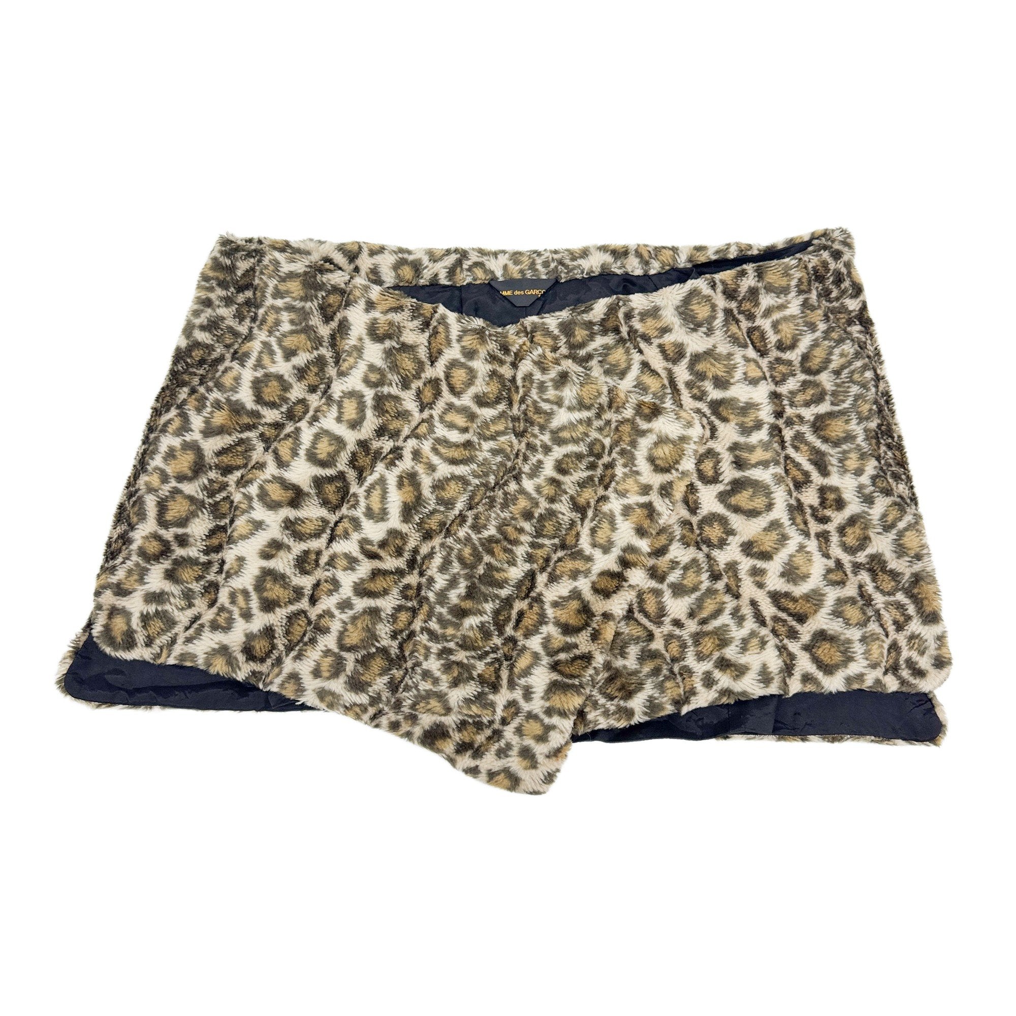 One Size Beige Leopard Print Fur Vest & Shawl