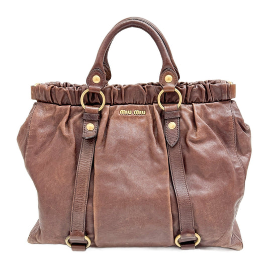 Vitello Brown Leather Two Way Bag