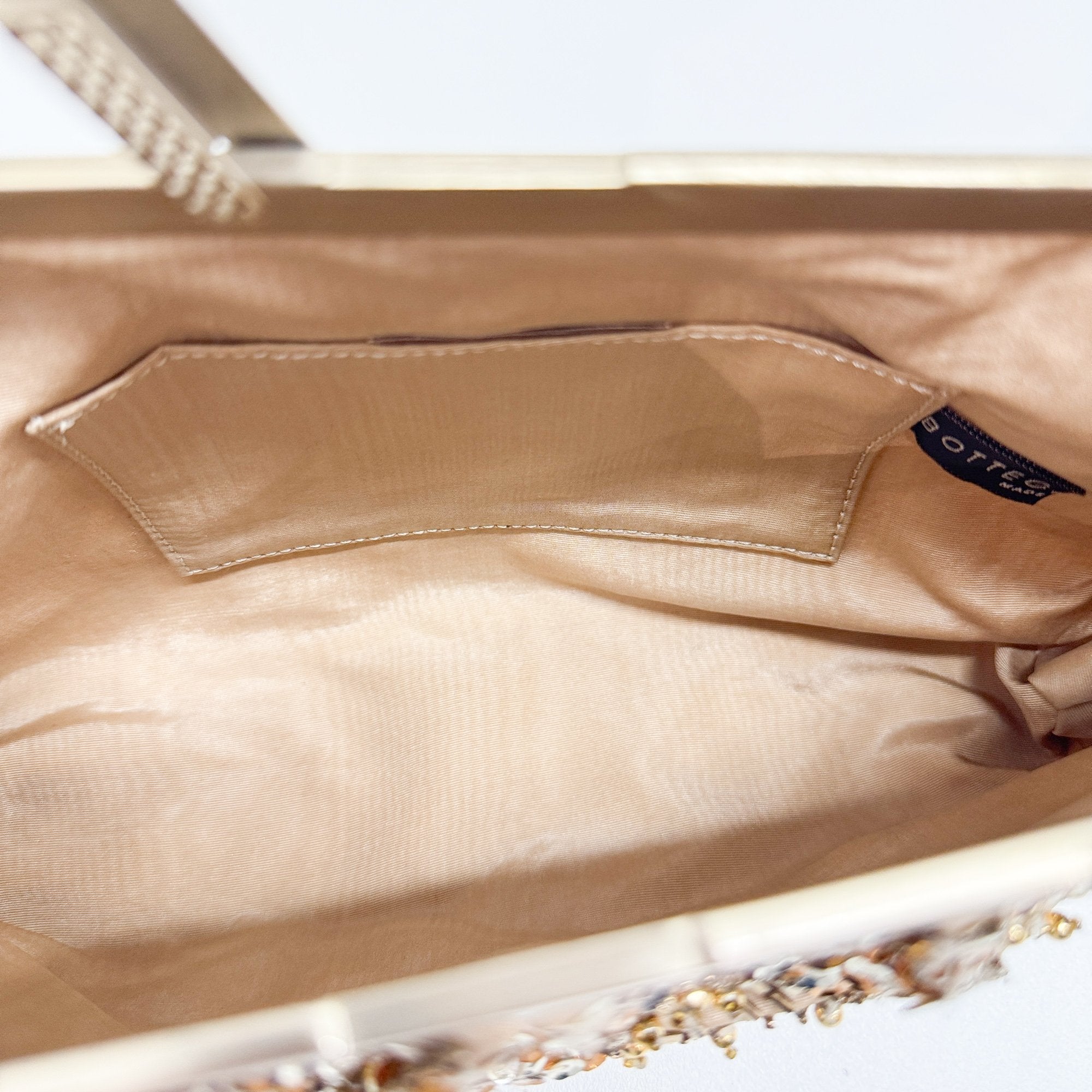 Tan Beaded Shoulder Bag