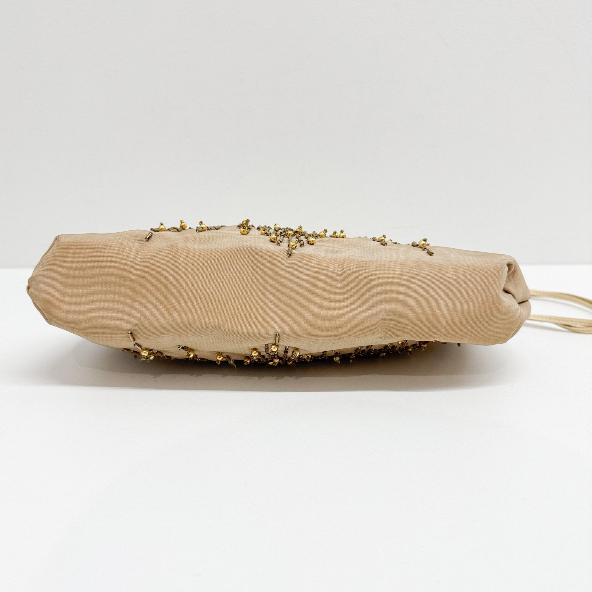 Tan Beaded Shoulder Bag