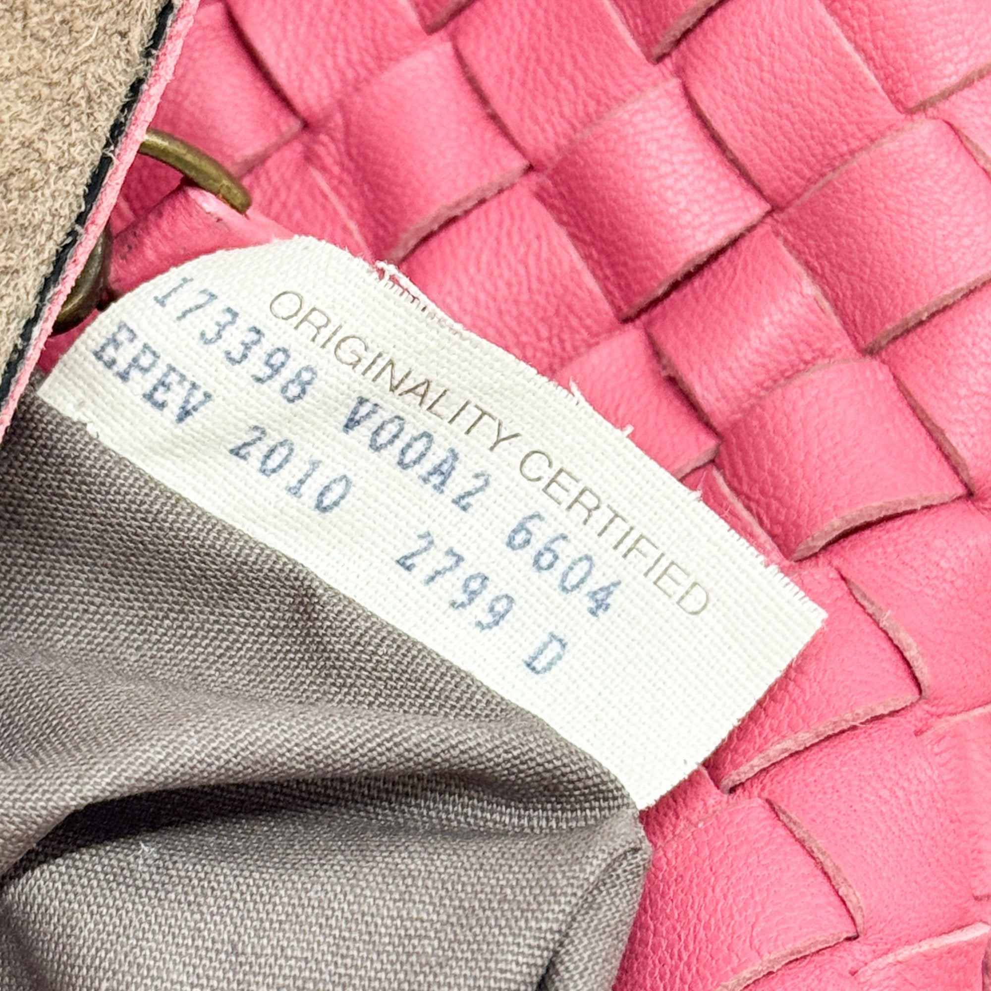 Boston Intrecciato Pink Leather Hand Bag