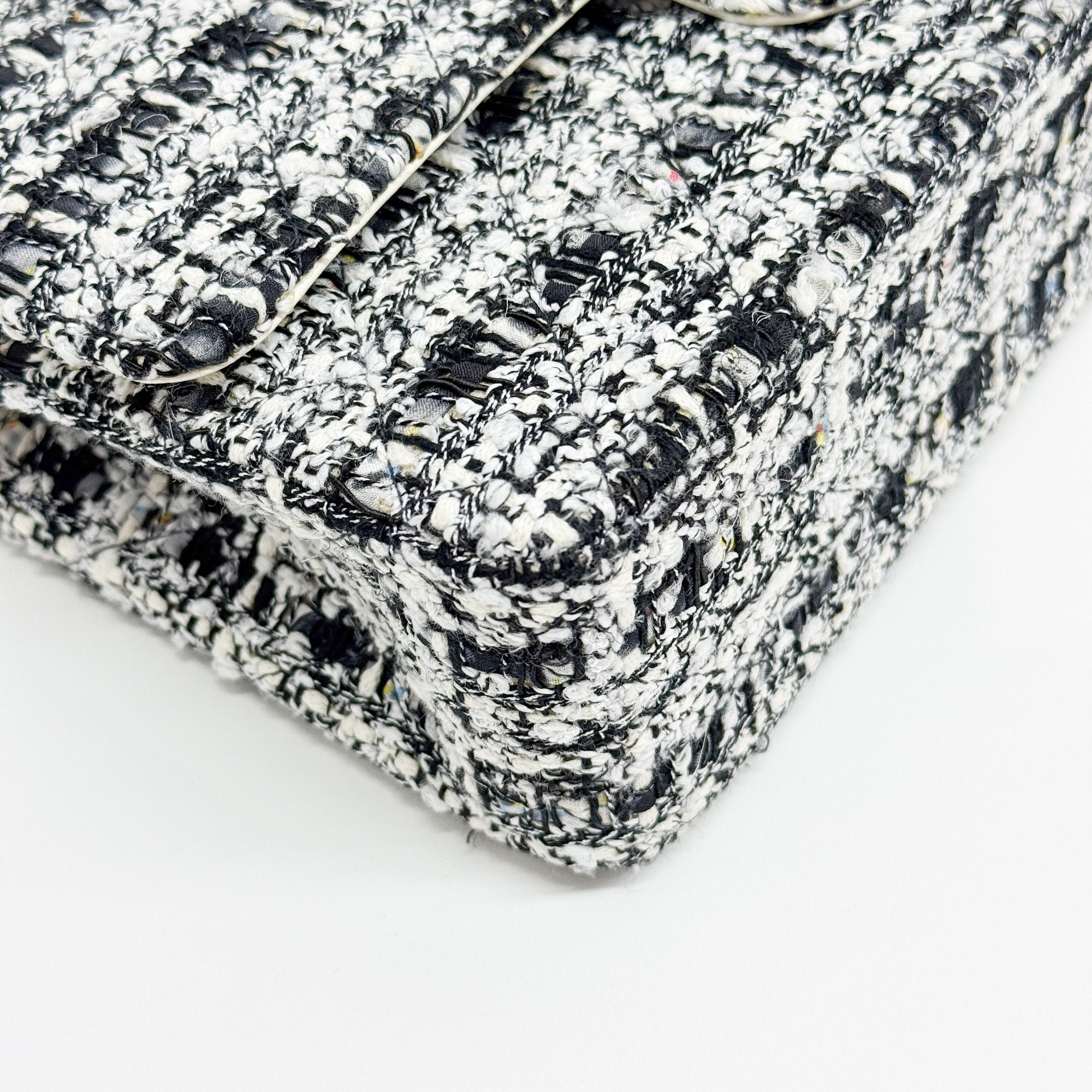 Classic Double Flap Matelasse Multi-Color Tweed Shoulder Bag