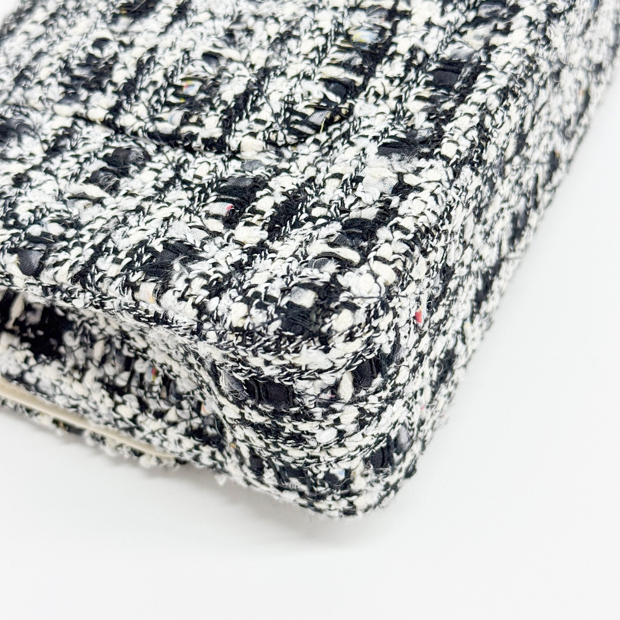 Classic Double Flap Matelasse Multi-Color Tweed Shoulder Bag