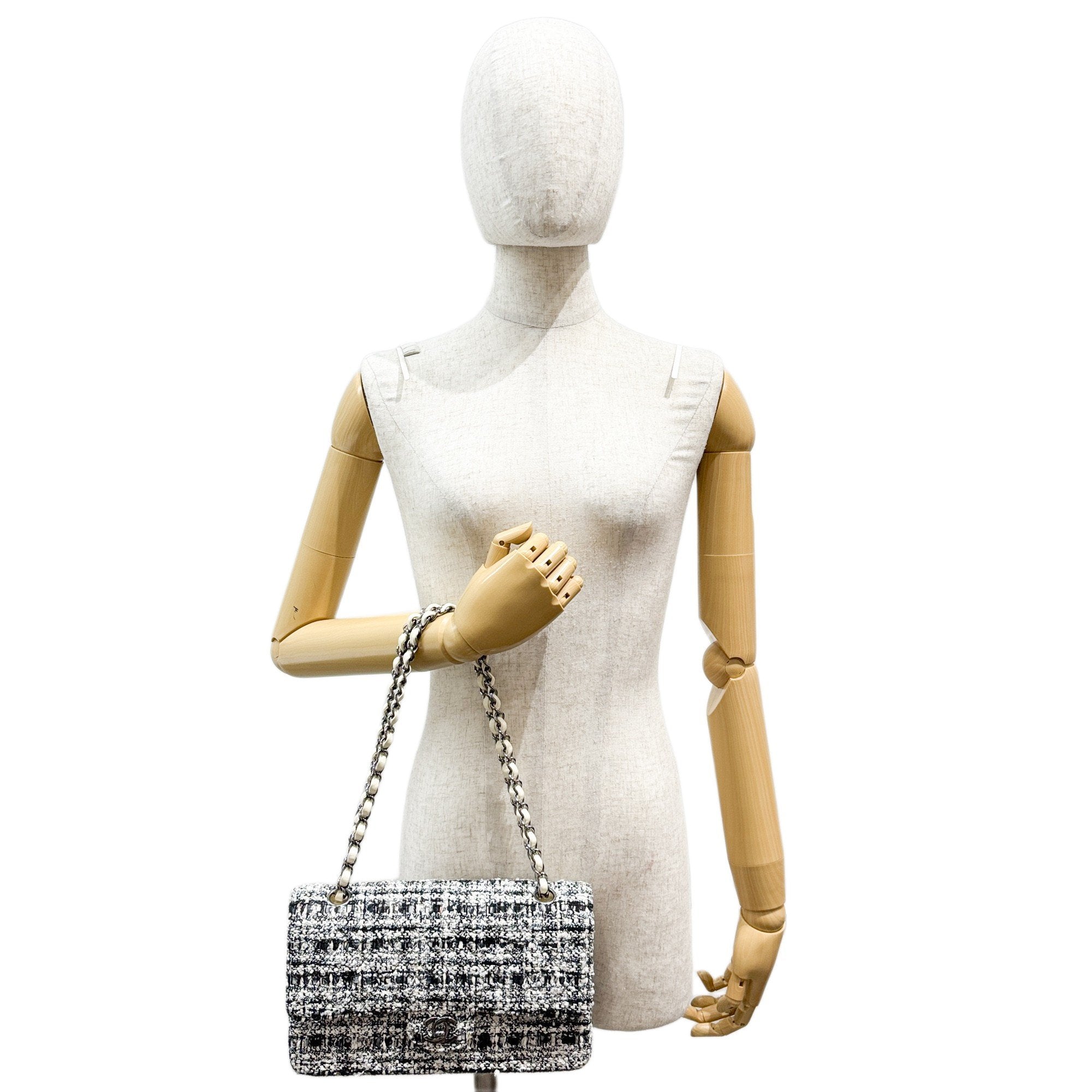 Classic Double Flap Matelasse Multi-Color Tweed Shoulder Bag