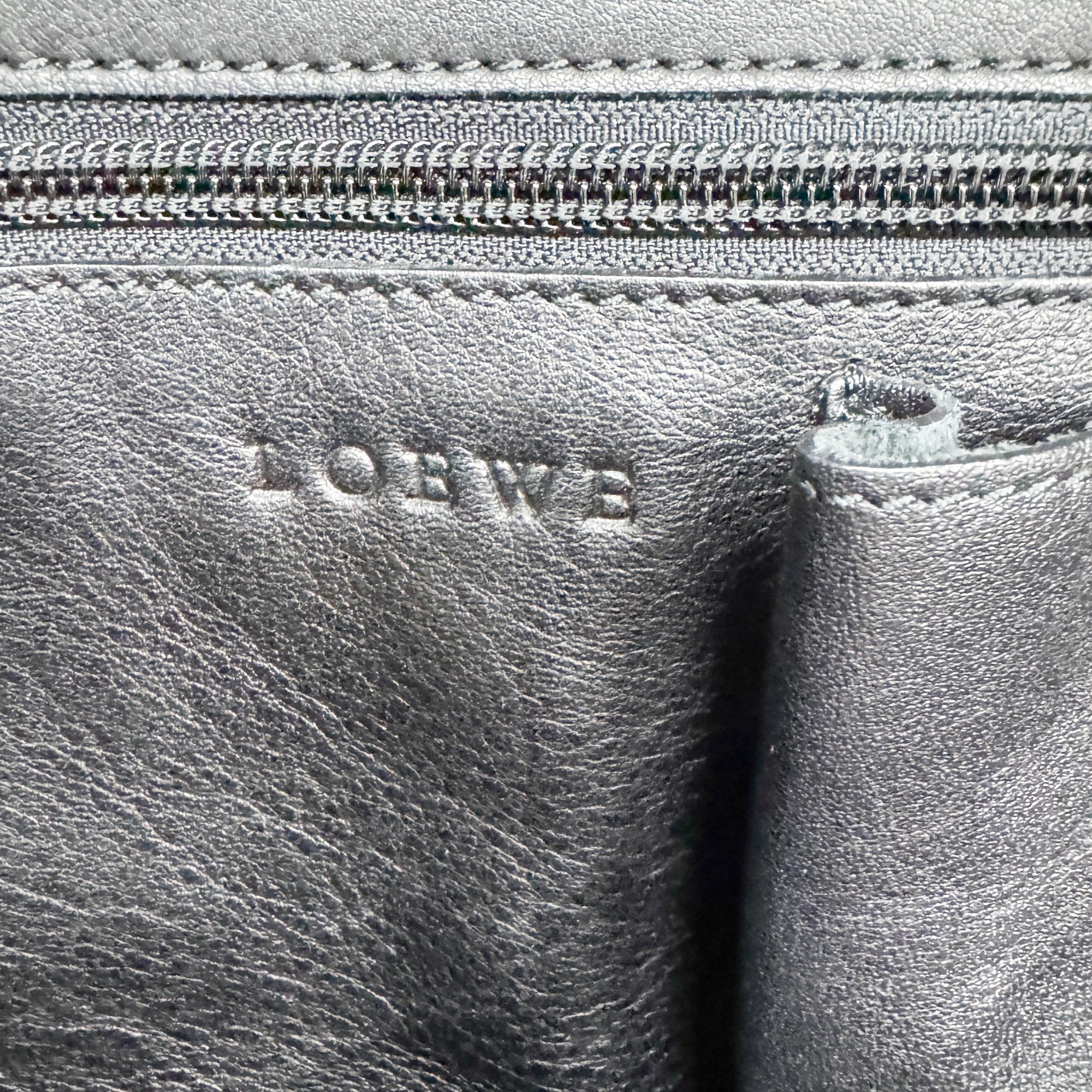 Anagram Black Suede Shoulder Bag