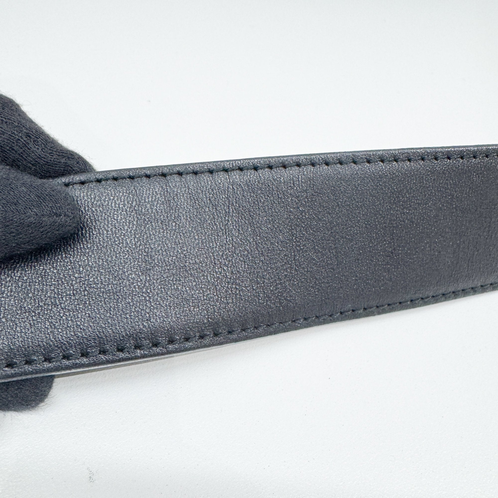 Anagram Black Suede Shoulder Bag