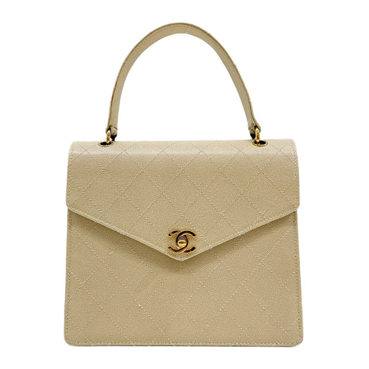 Classic Flap Beige Matelasse Leather Hand Bag