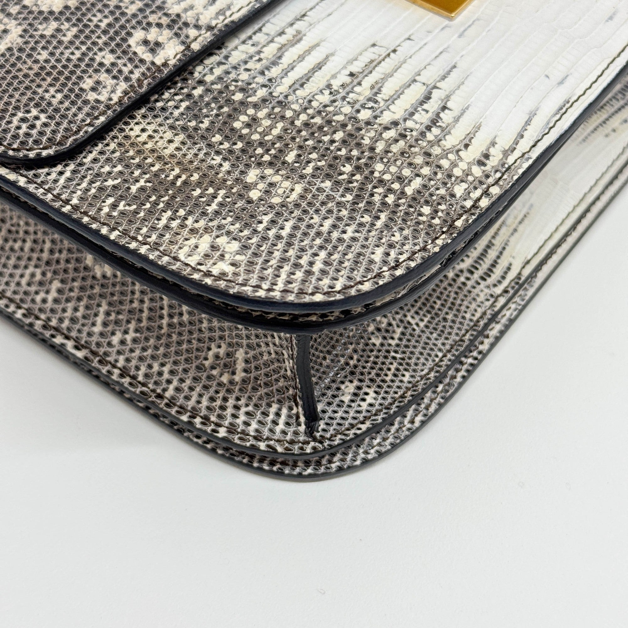 Box Bag White Python Embossed Leather Crossbody Bag