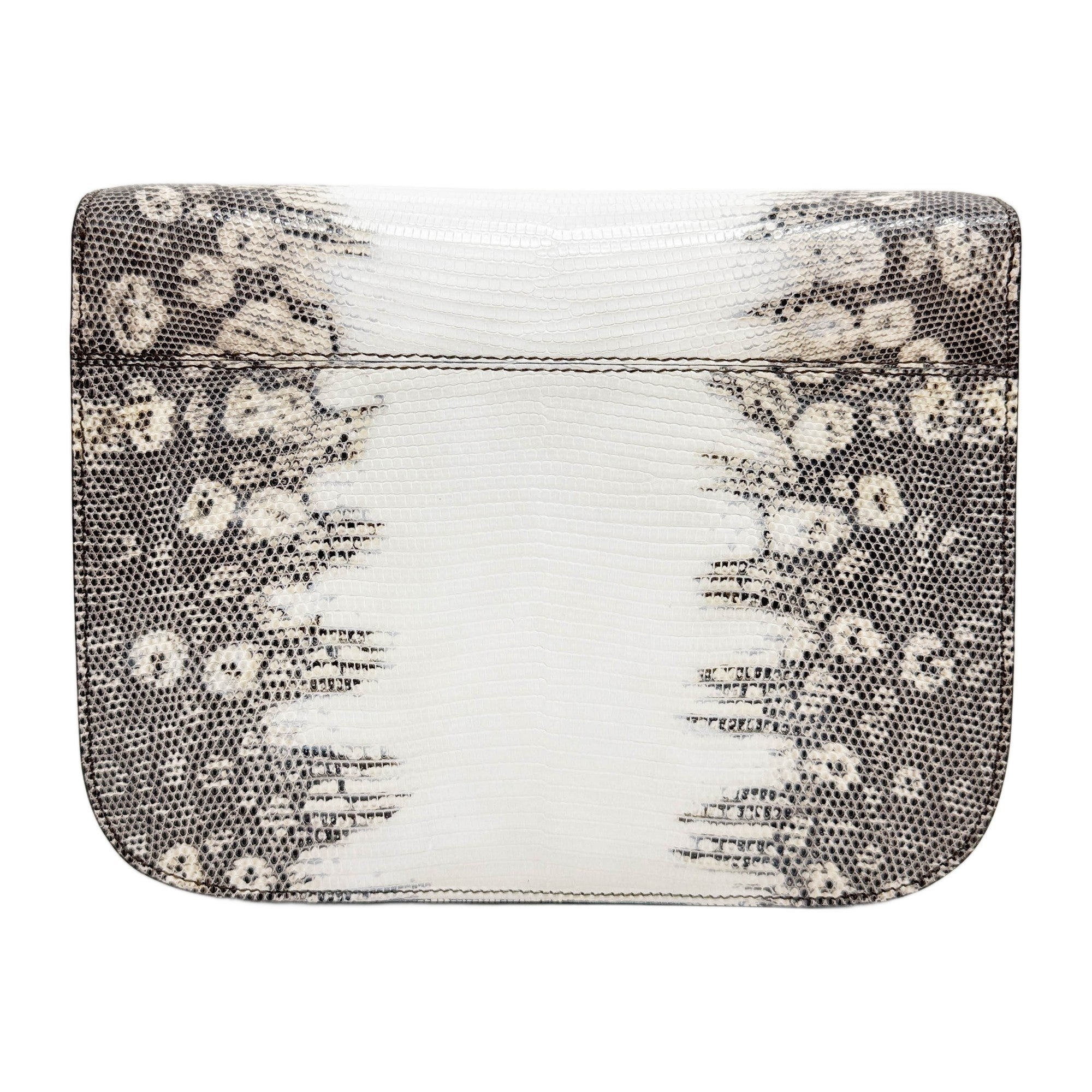 Box Bag White Python Embossed Leather Crossbody Bag