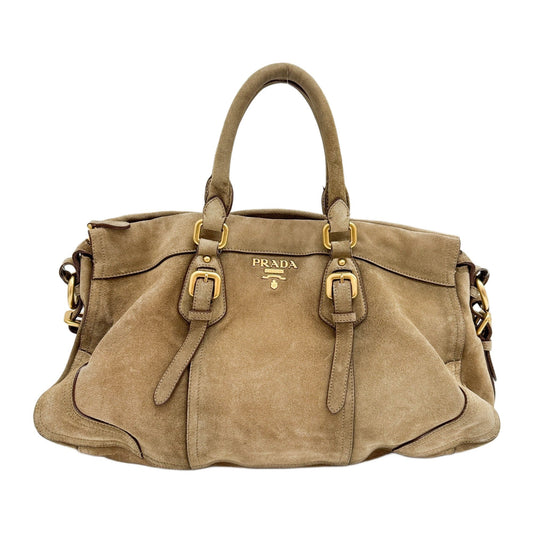 Camel Suede Two Way Bag