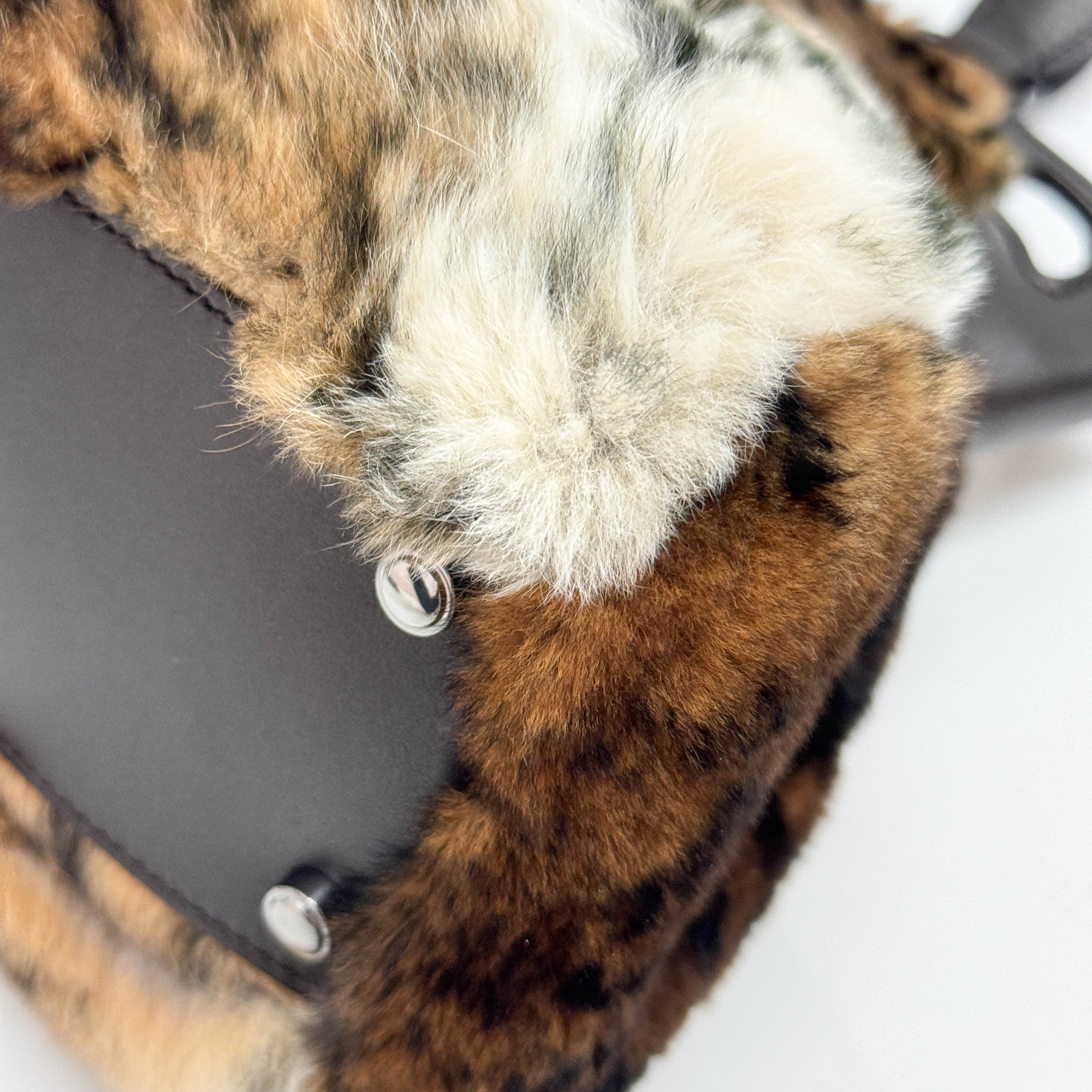 Mini Marcello Brown Rabbit Fur Hand Bag