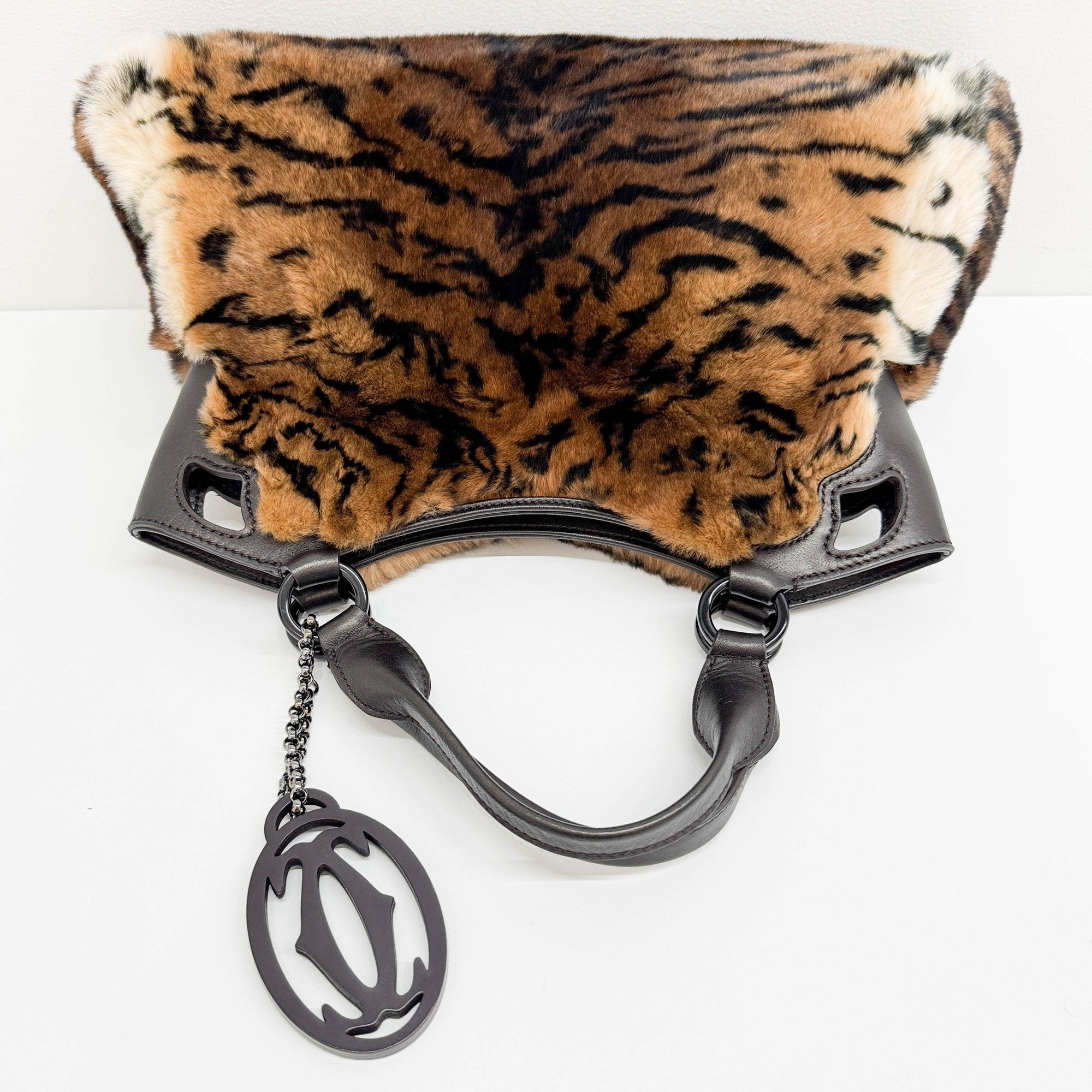 Mini Marcello Brown Rabbit Fur Hand Bag