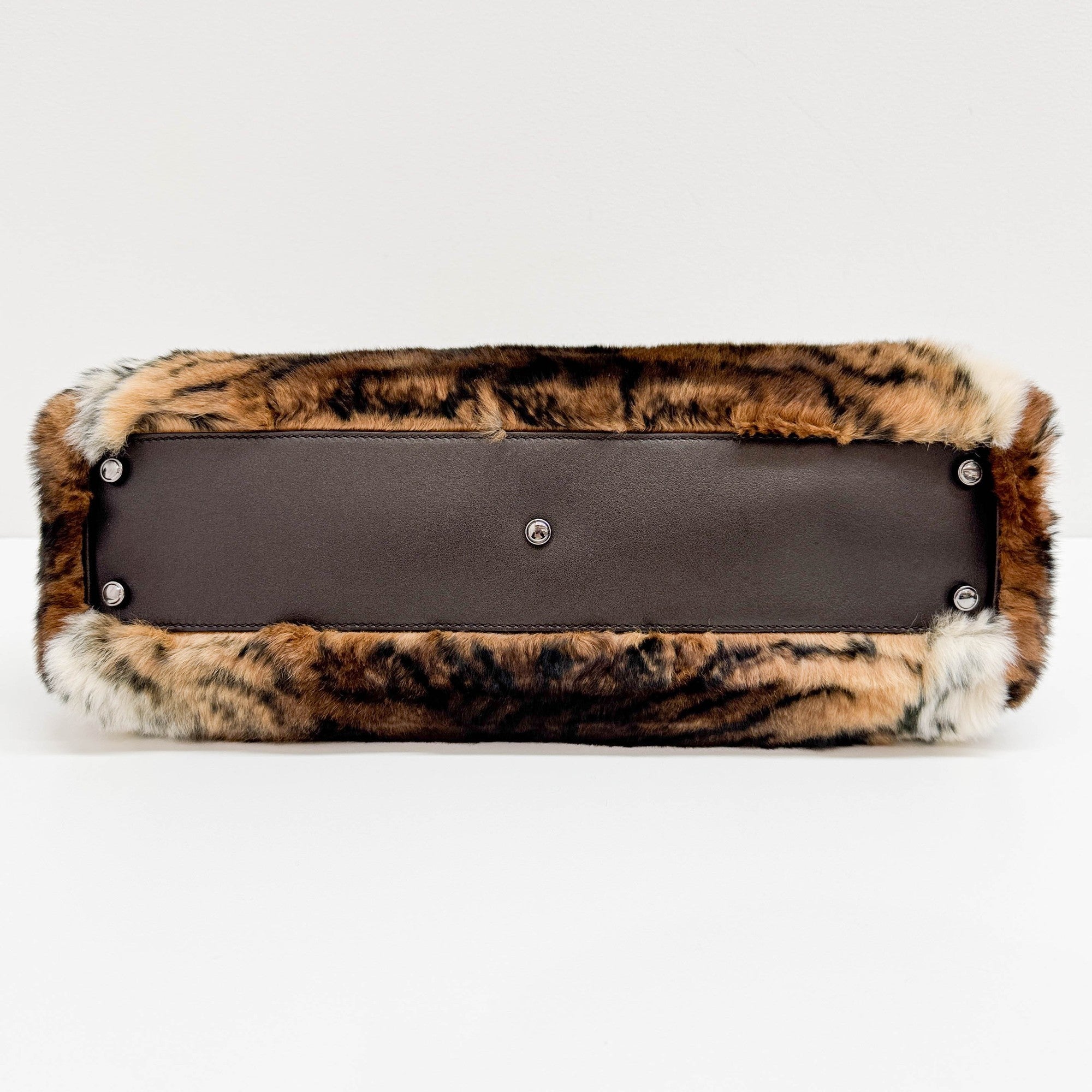 Mini Marcello Brown Rabbit Fur Hand Bag