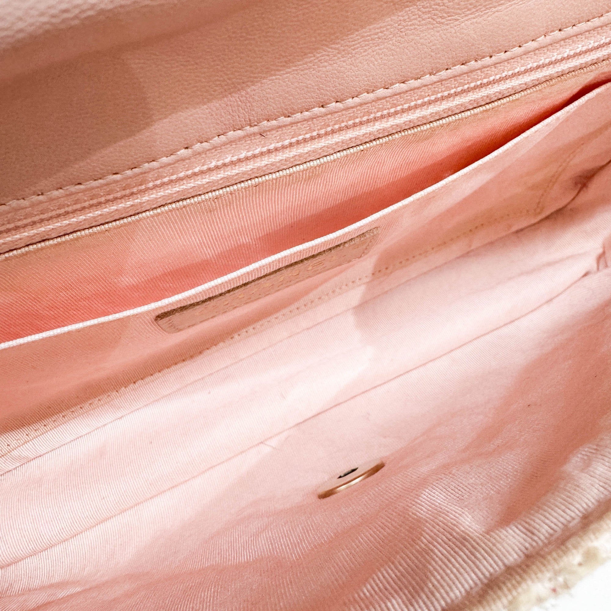 Classic Flap Beige Tweed Shoulder Bag