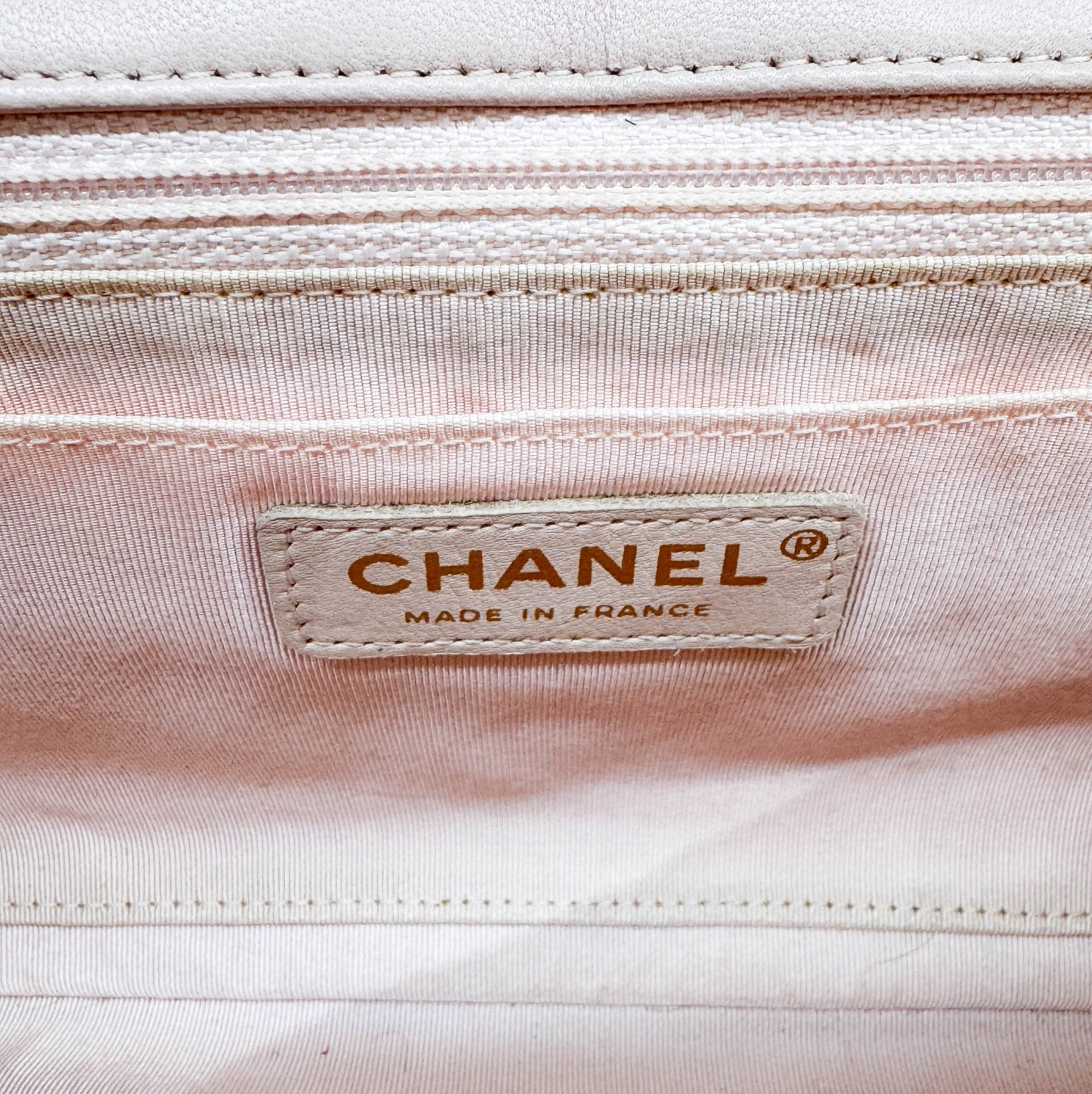 Classic Flap Beige Tweed Shoulder Bag