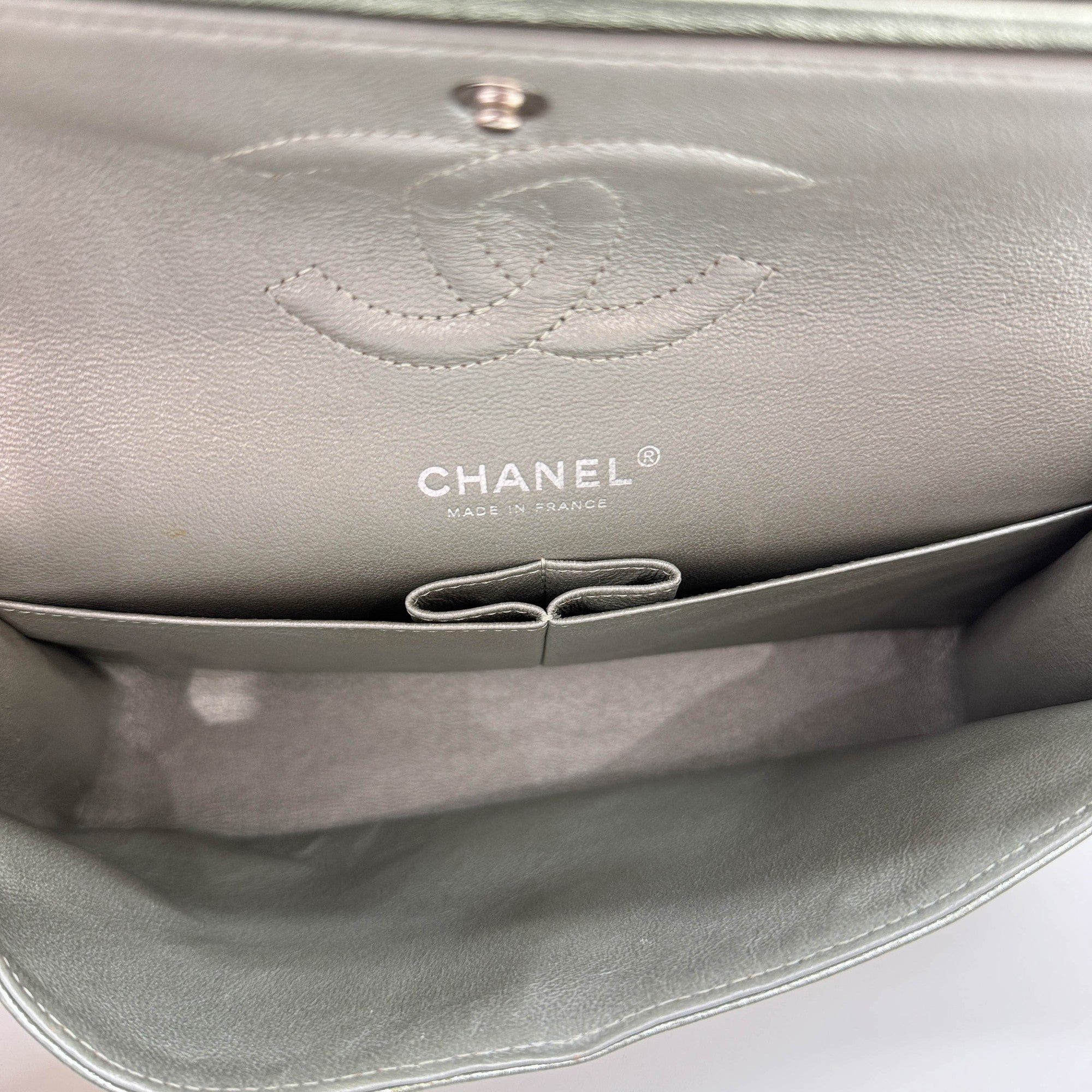 Classic Double Flap Matelasse Pearl Green Leather Shoulder Bag