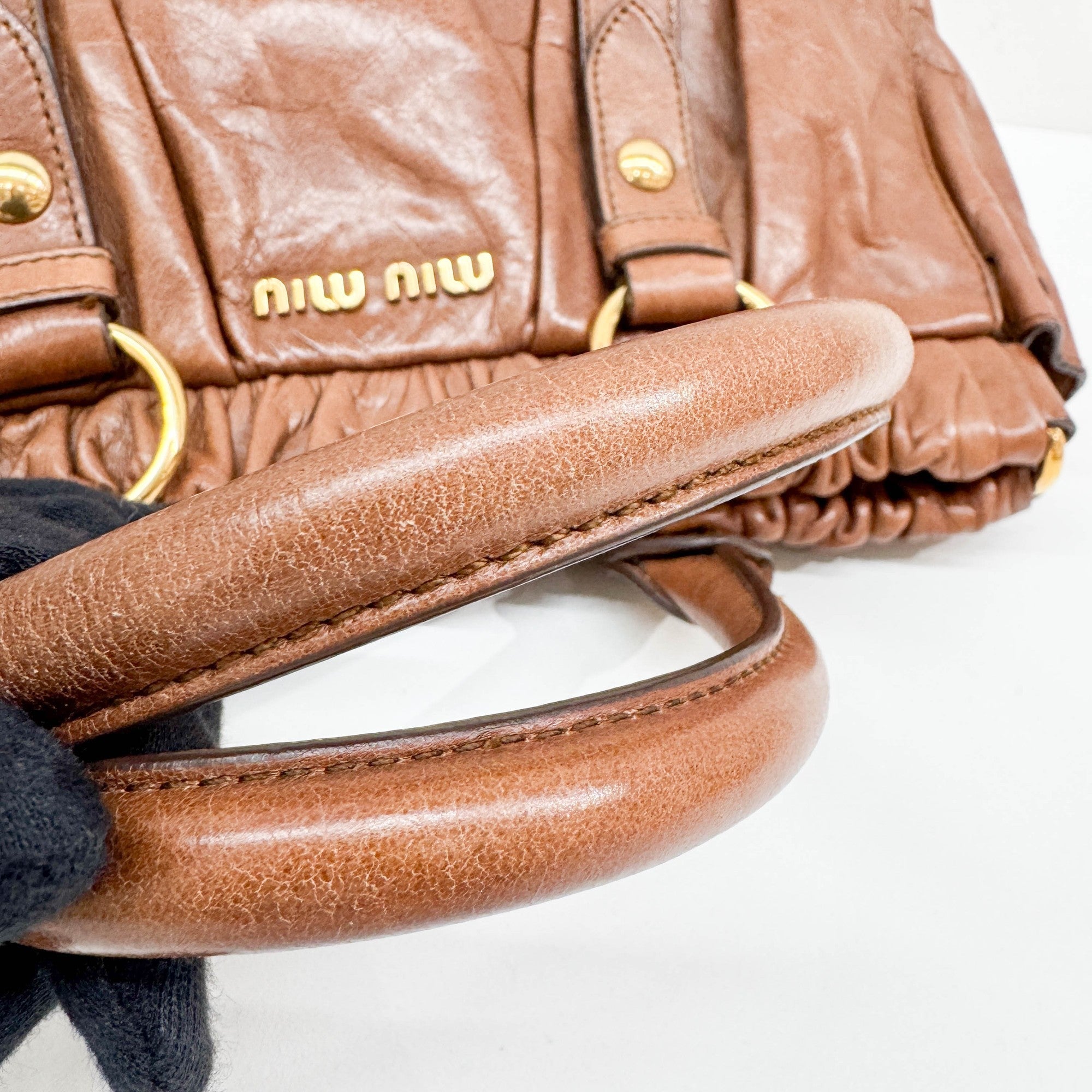 Vitello Brown Leather Two Way Bag