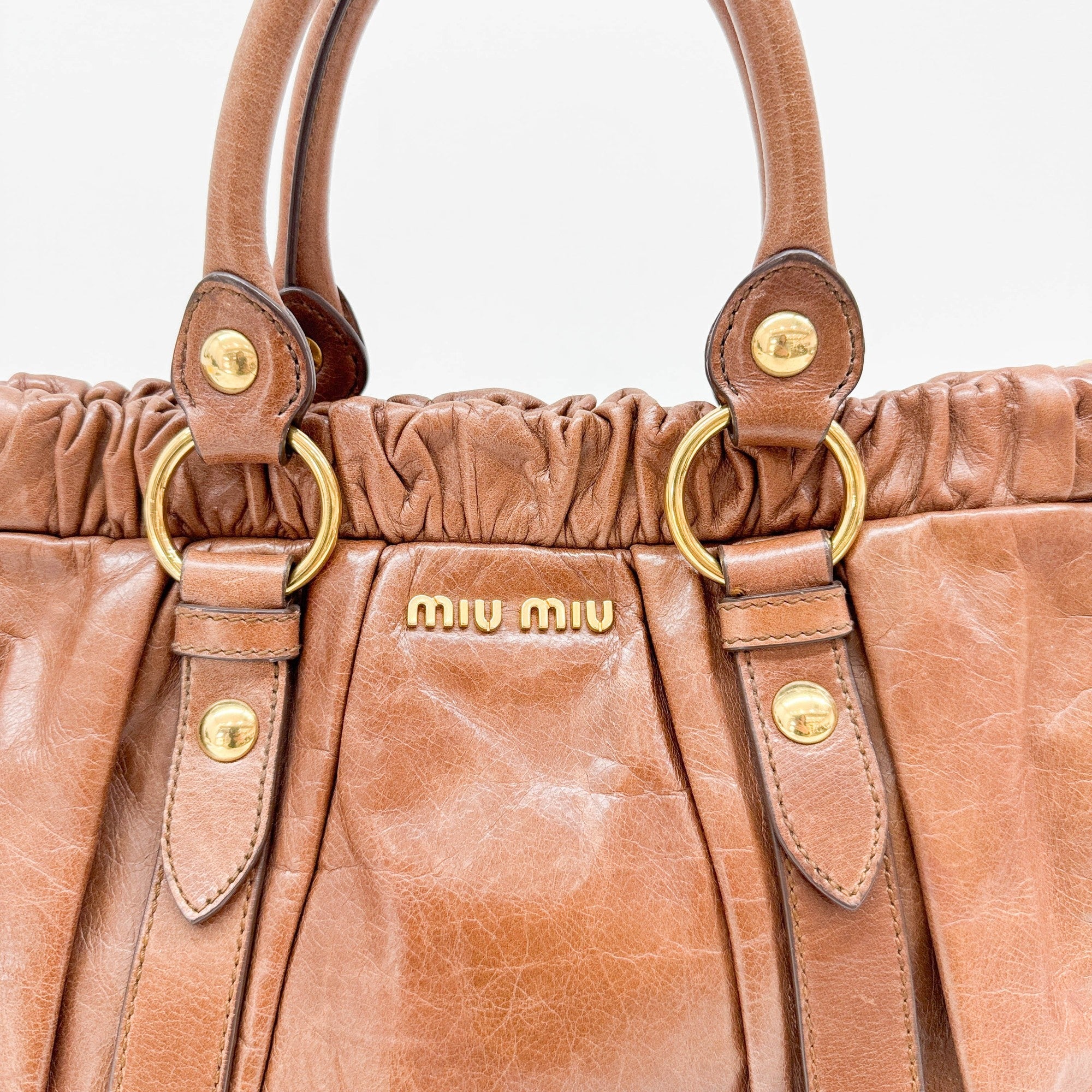 Vitello Brown Leather Two Way Bag
