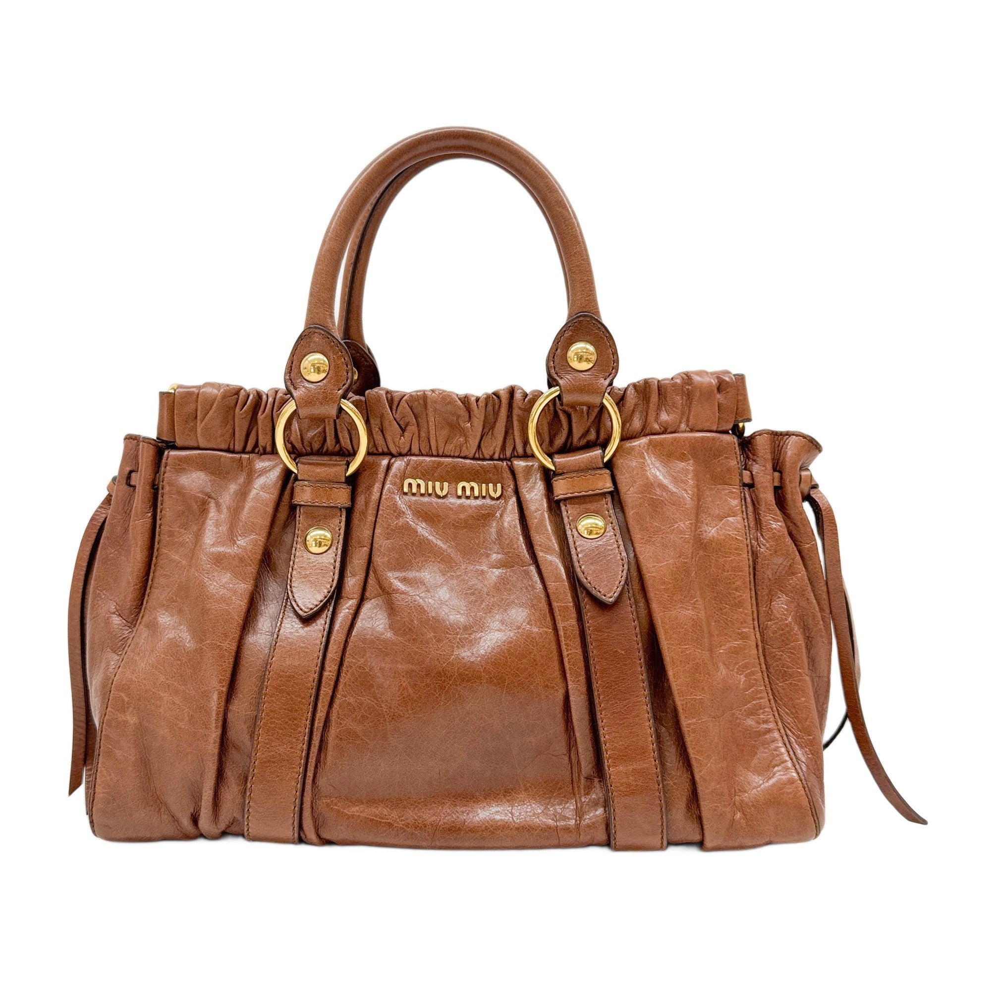 Vitello Brown Leather Two Way Bag