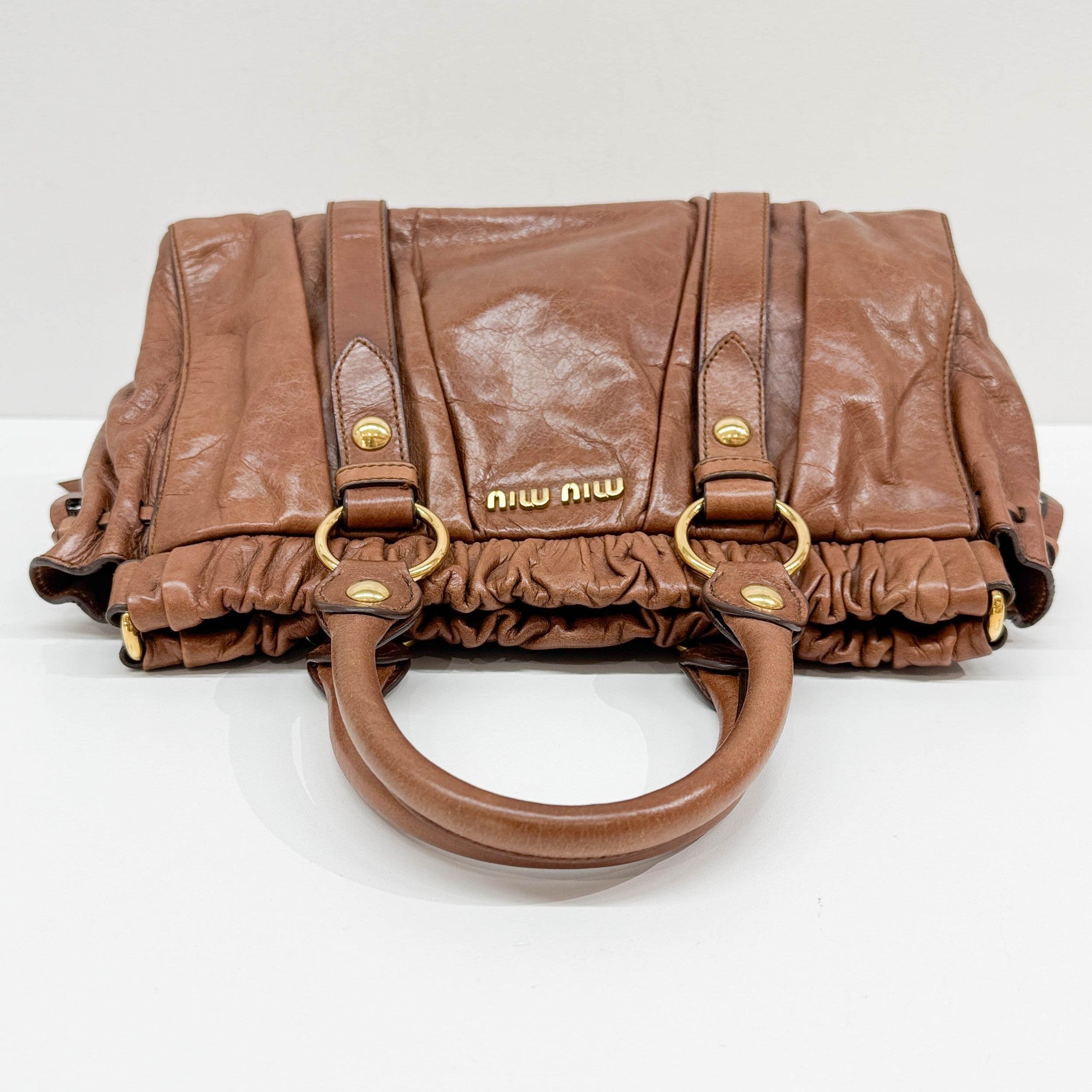 Vitello Brown Leather Two Way Bag