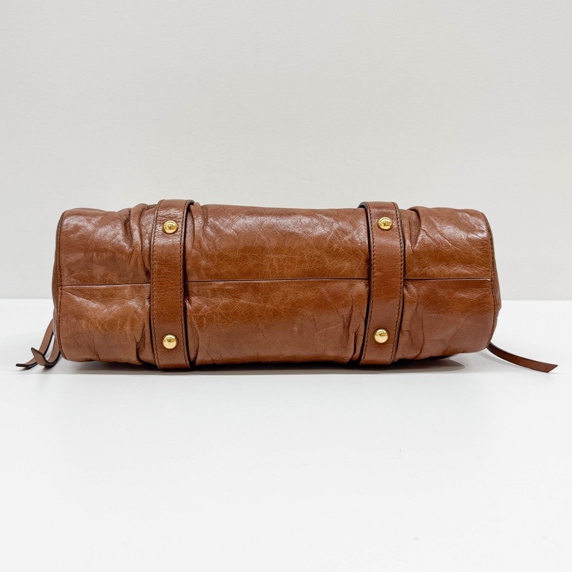 Vitello Brown Leather Two Way Bag
