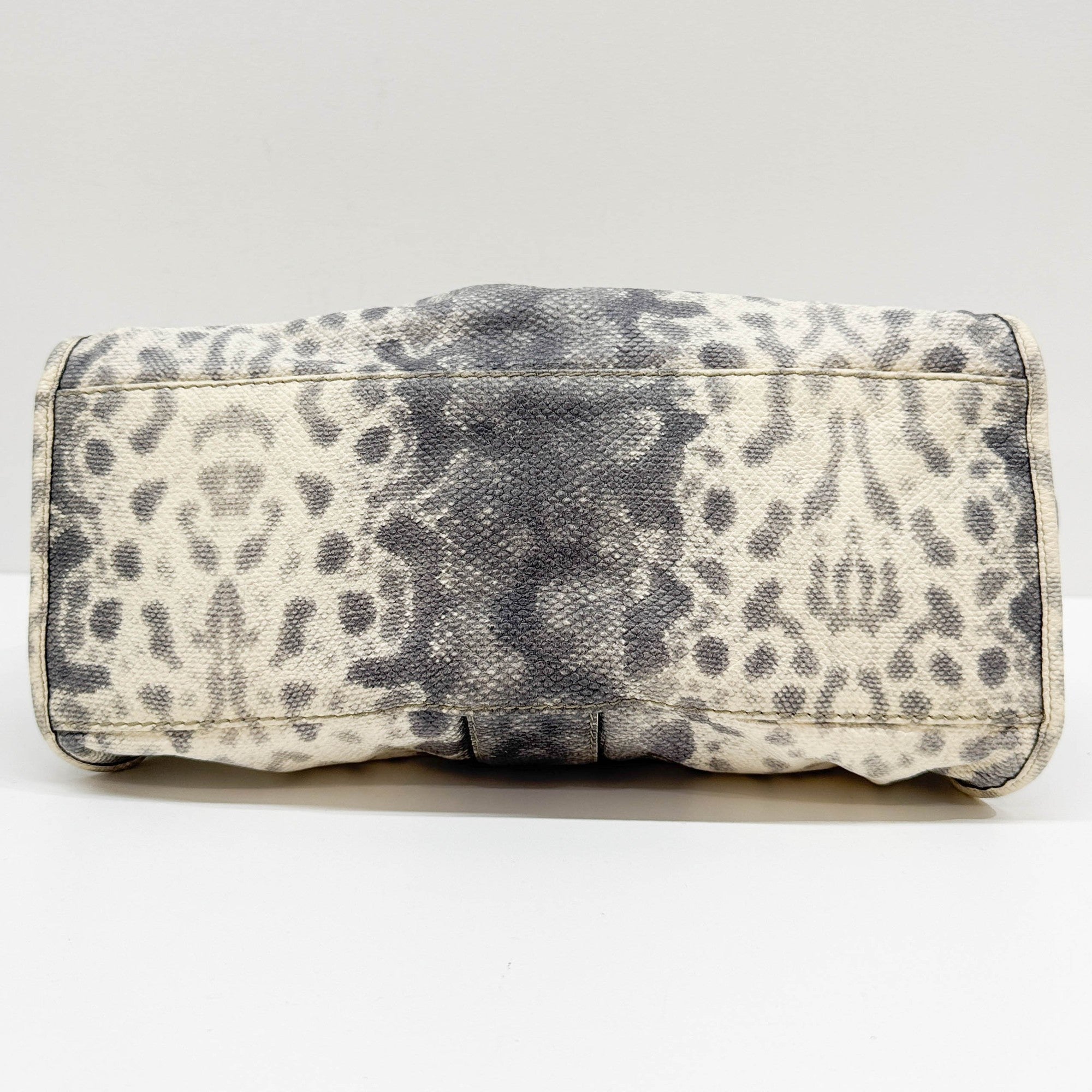 Stirrup Blue Lizzard Embossed Leather Shoulder Bag