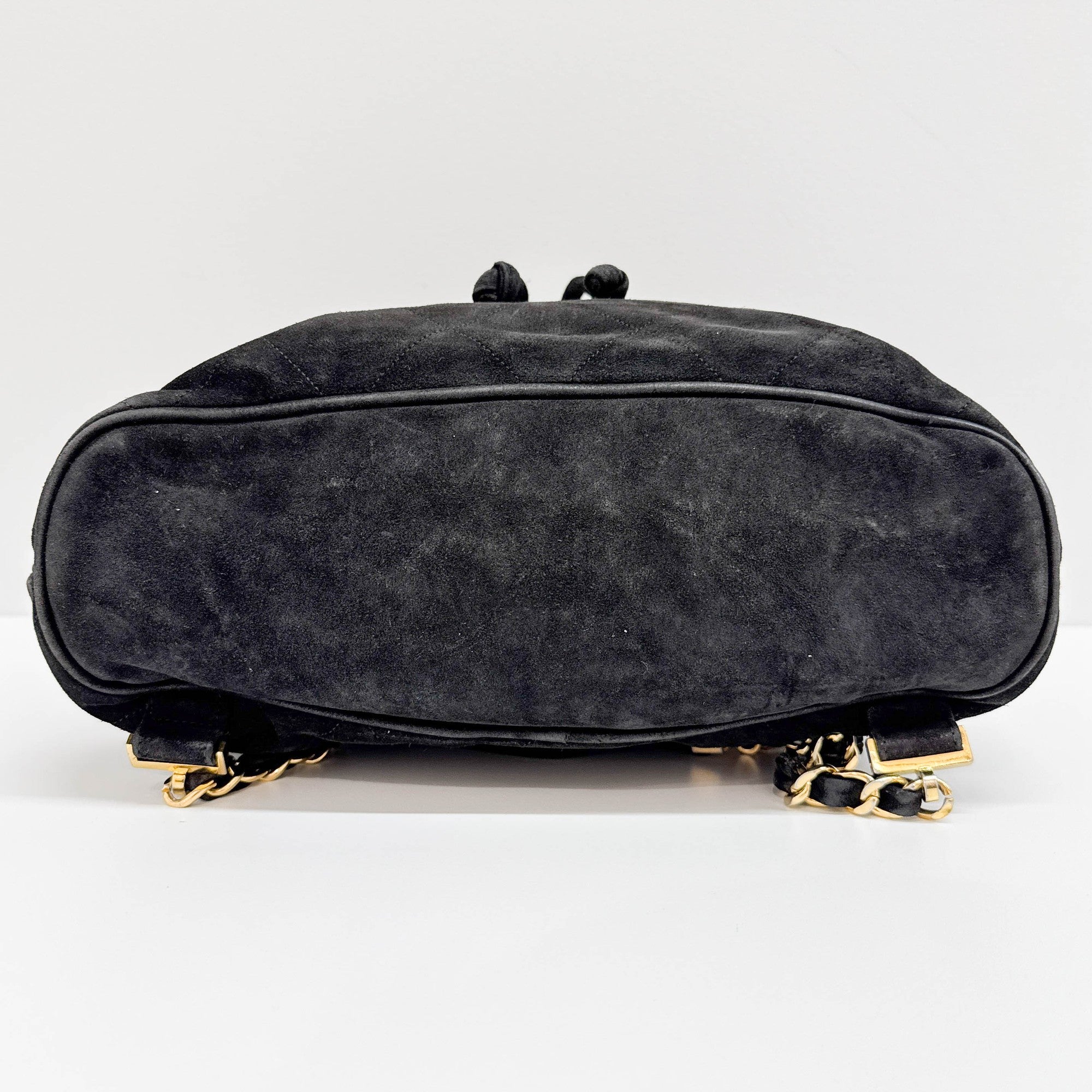 Matelasse Black Suede Backpack