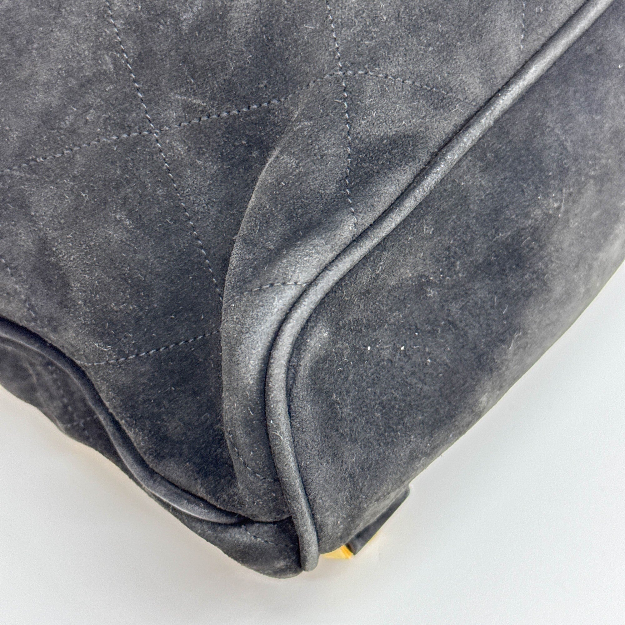 Matelasse Black Suede Backpack