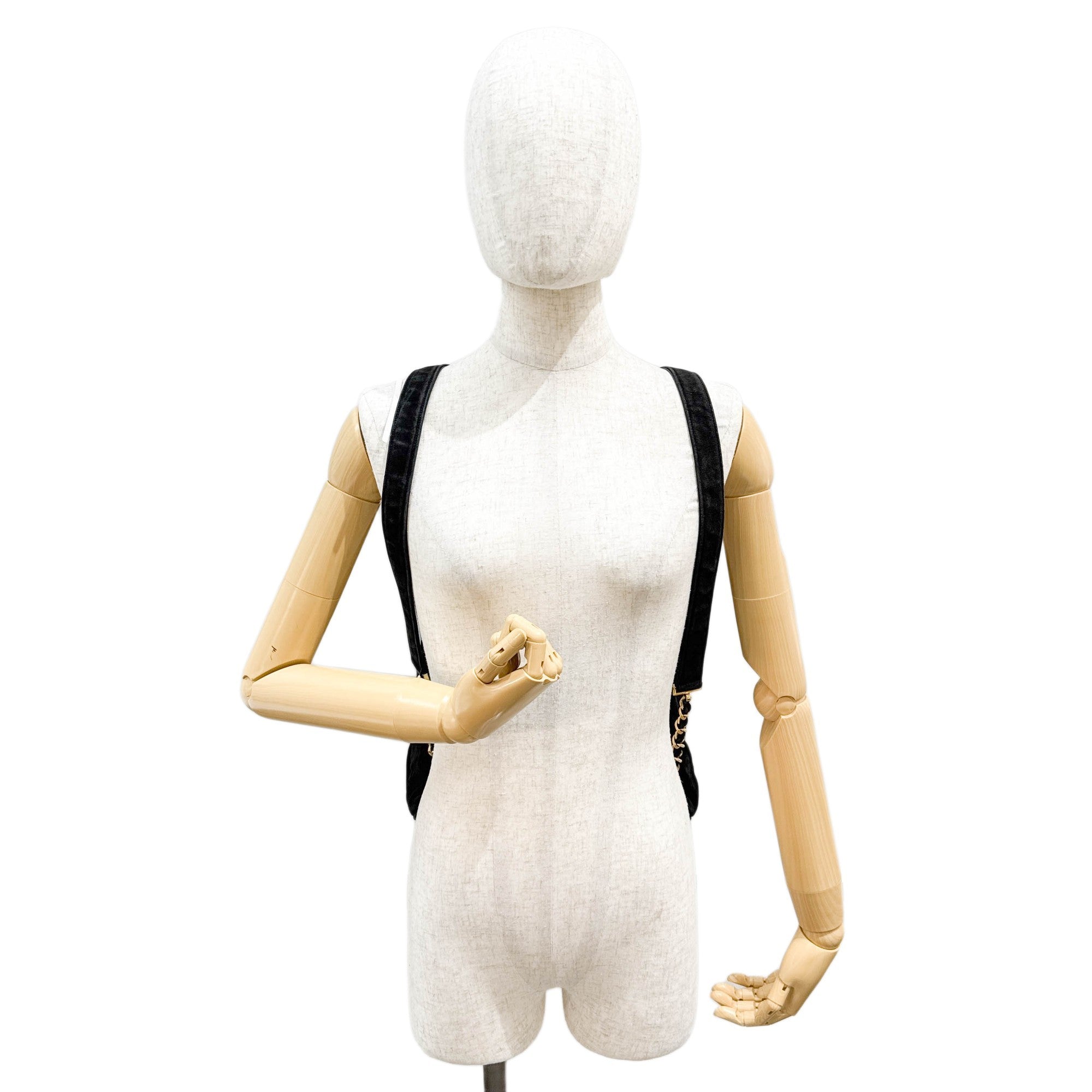 Matelasse Black Suede Backpack