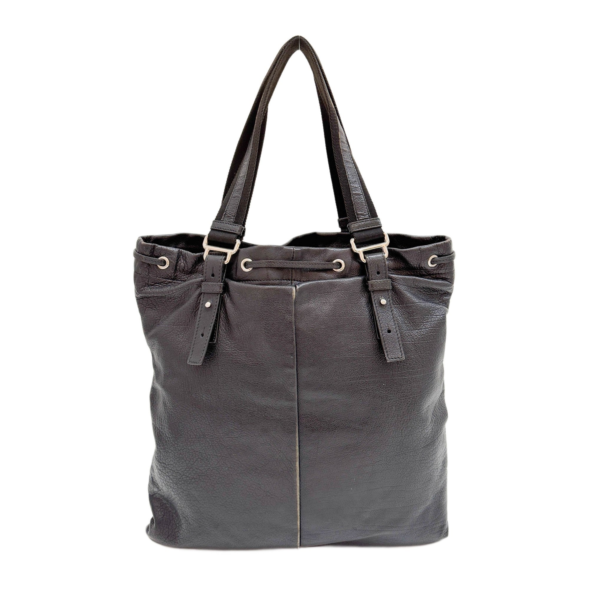 Kahala Black Leather Tote Bag