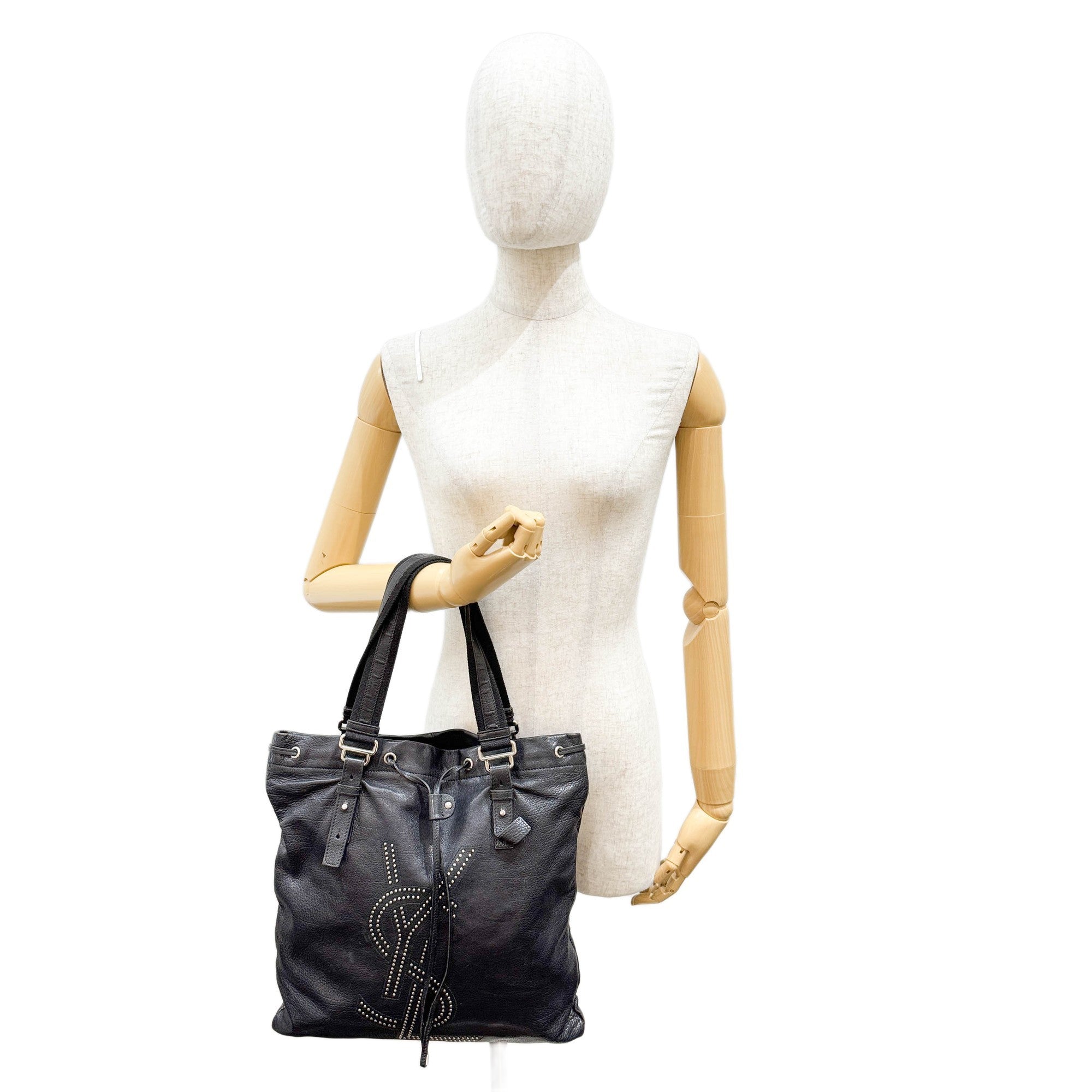 Kahala Black Leather Tote Bag