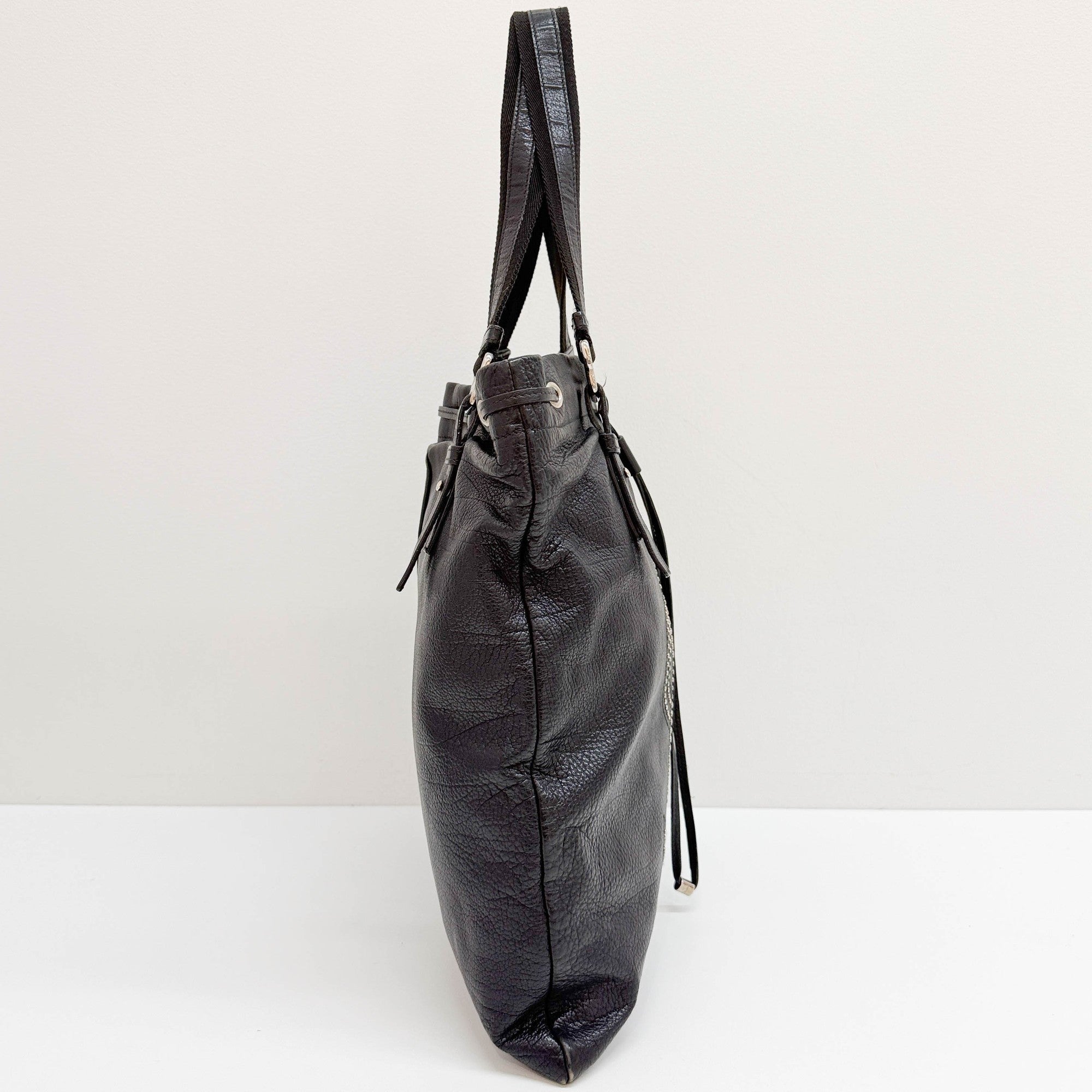 Kahala Black Leather Tote Bag