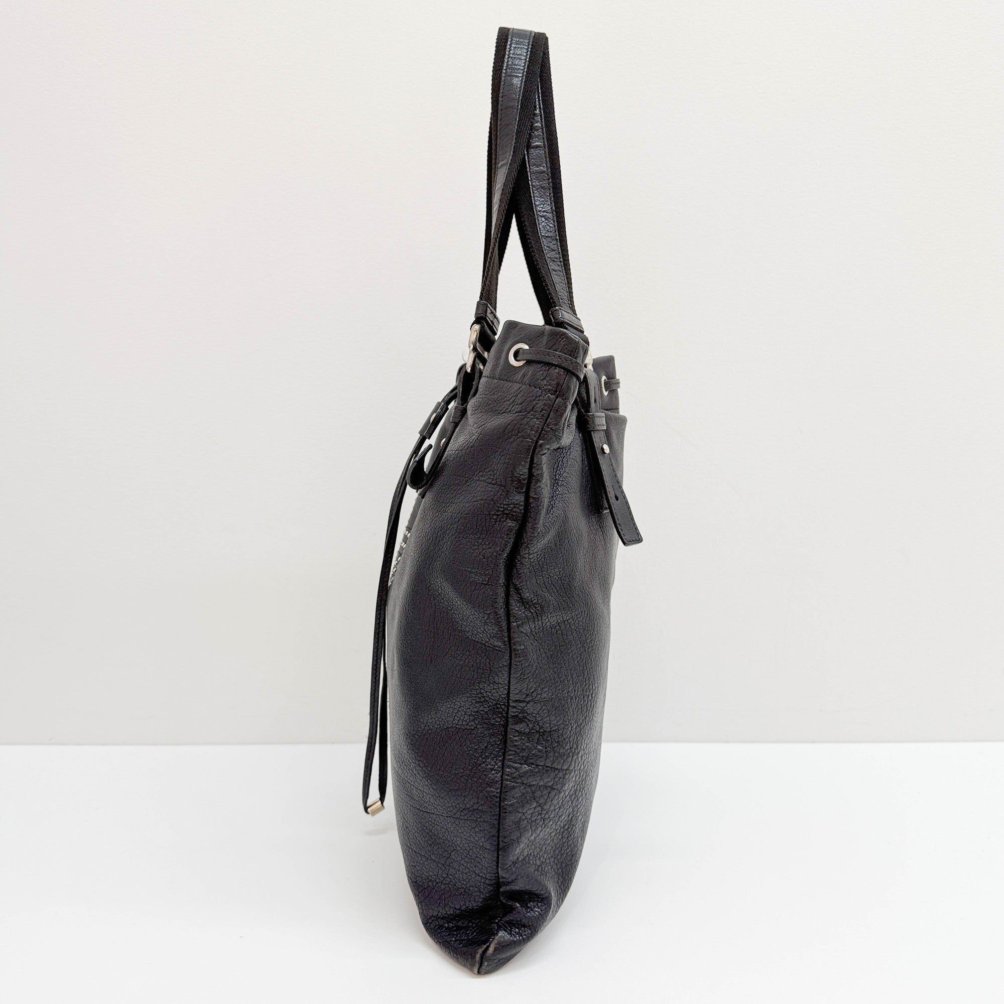 Kahala Black Leather Tote Bag