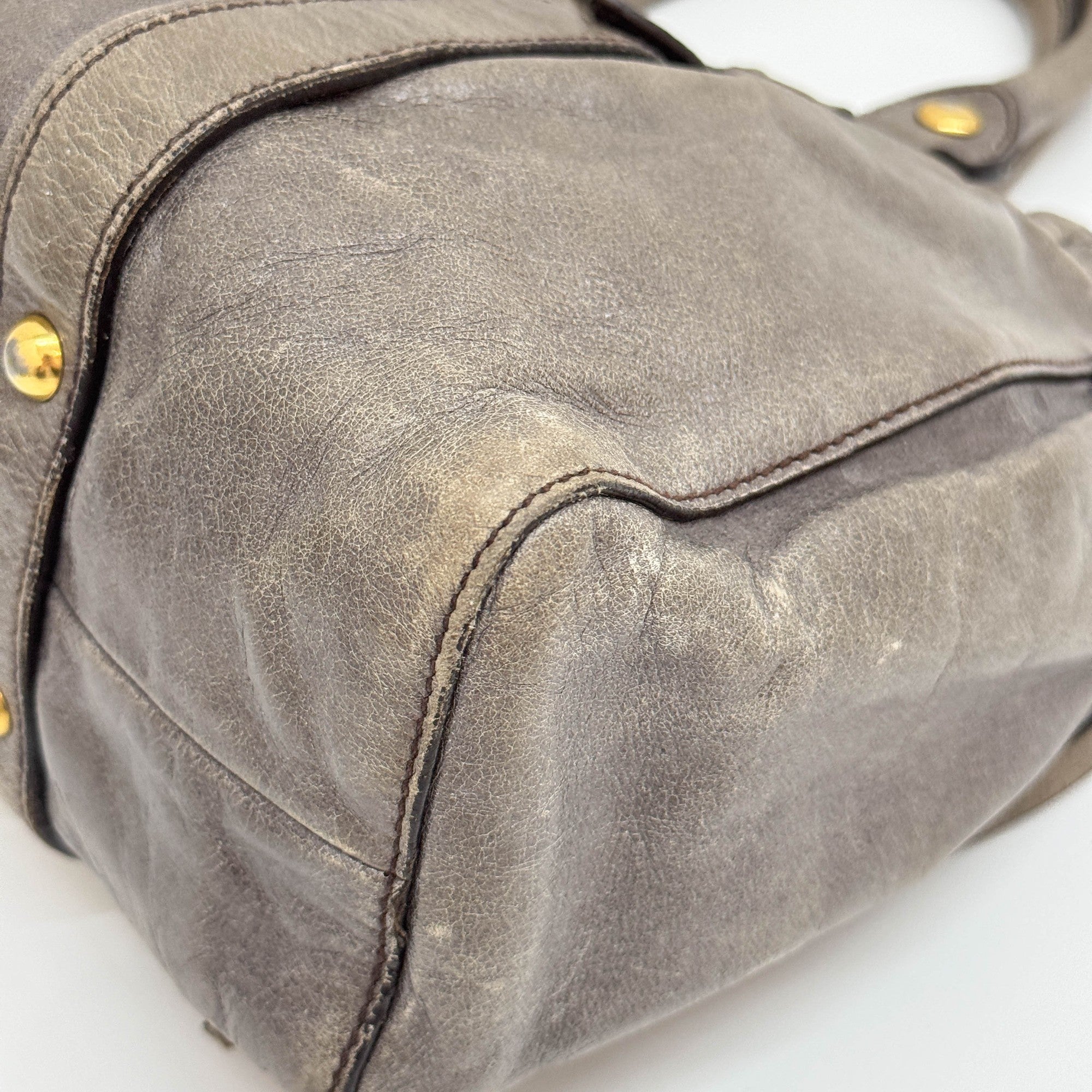 Vitello Green Leather Two Way Bag