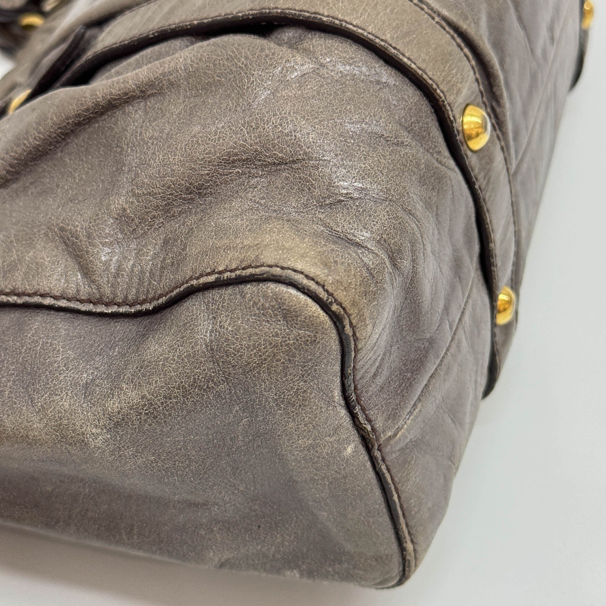 Vitello Green Leather Two Way Bag