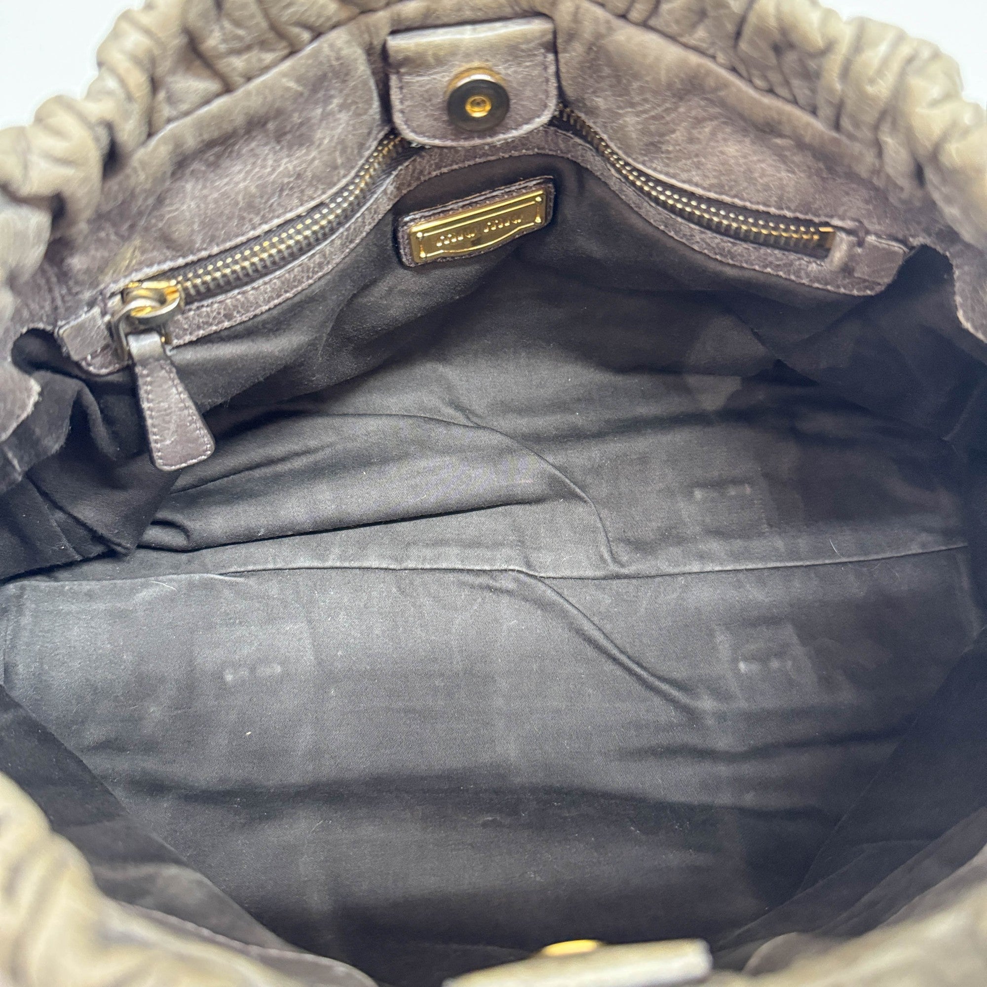 Vitello Green Leather Two Way Bag