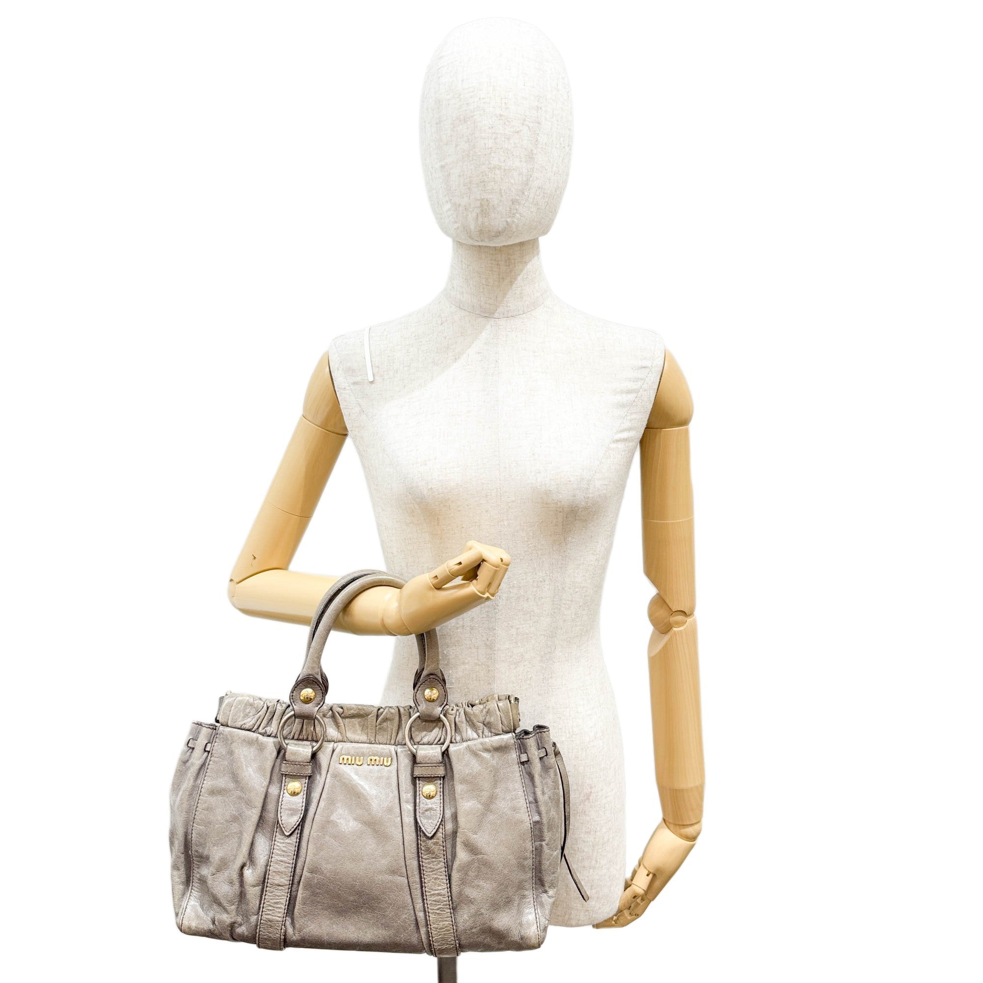 Vitello Green Leather Two Way Bag