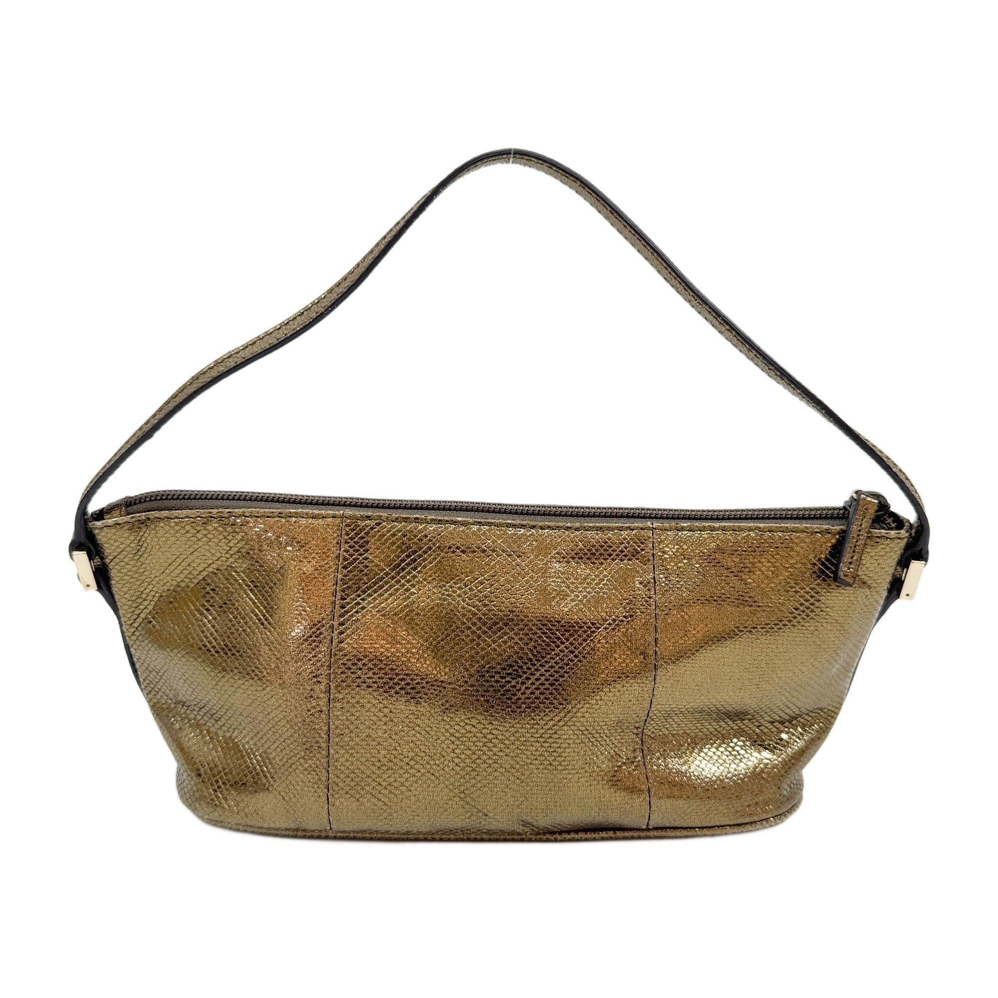 Boat Gold Leather Pouch Bag