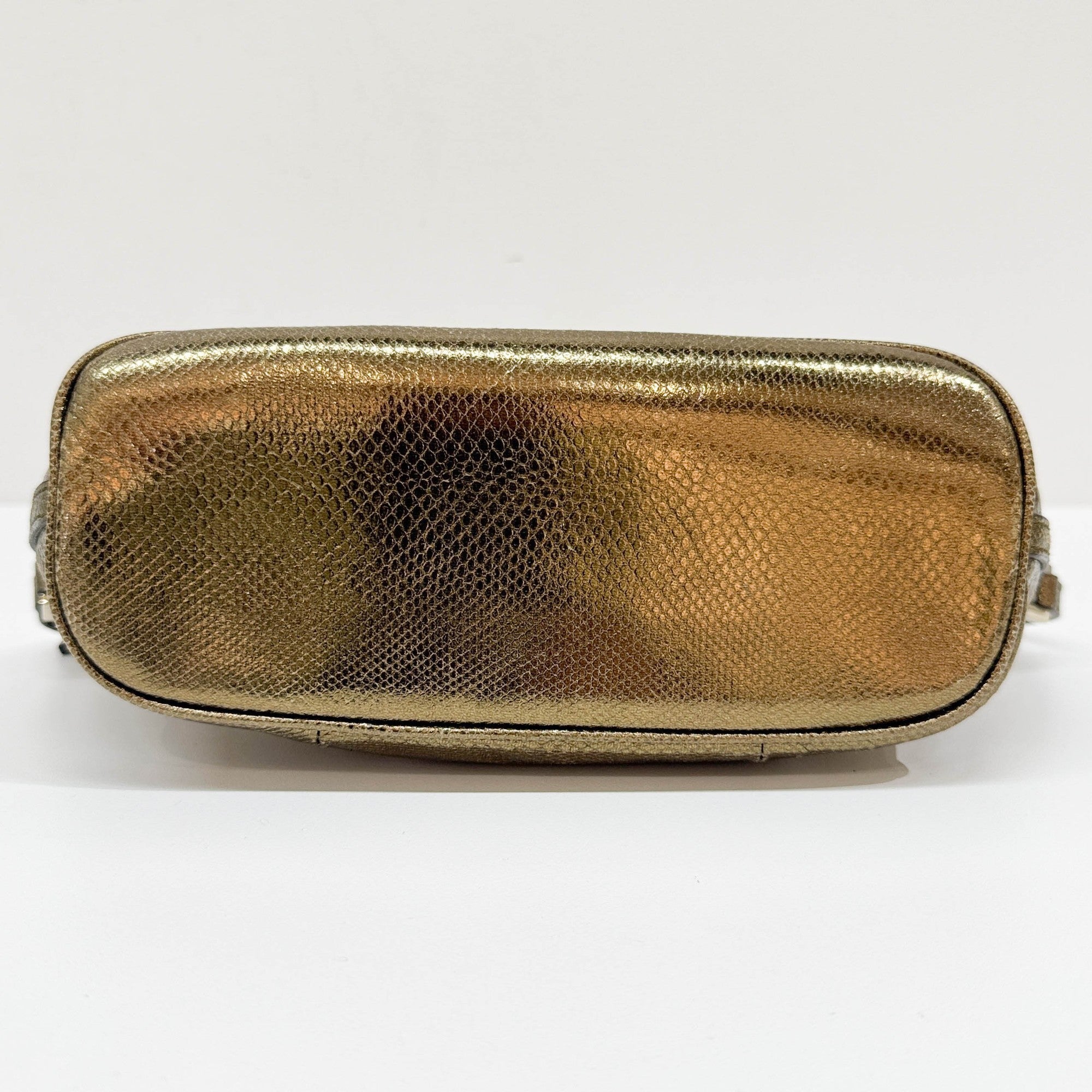 Boat Gold Leather Pouch Bag