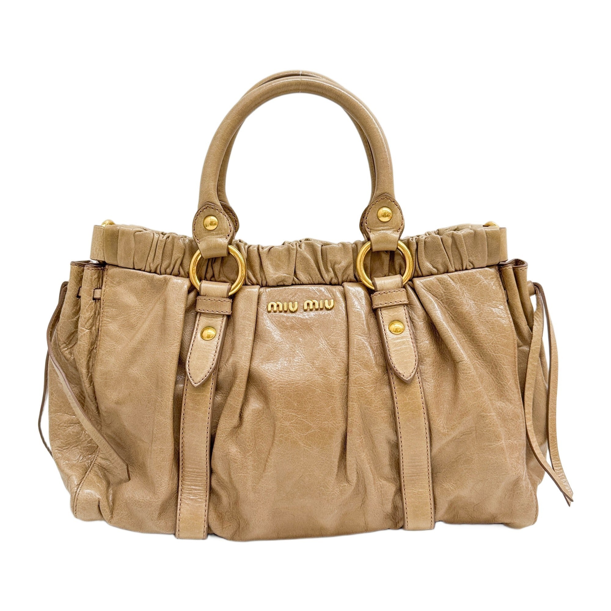 Vitello Sand Brown Leather Two Way Bag