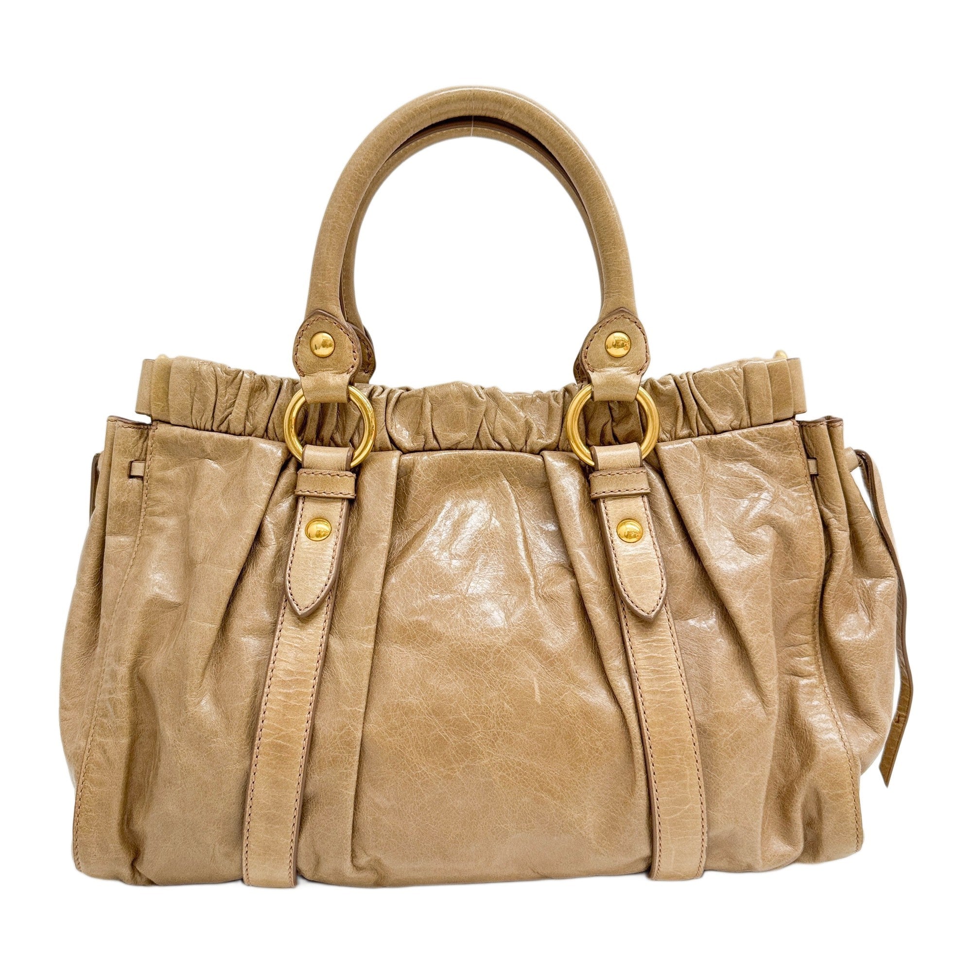 Vitello Sand Brown Leather Two Way Bag