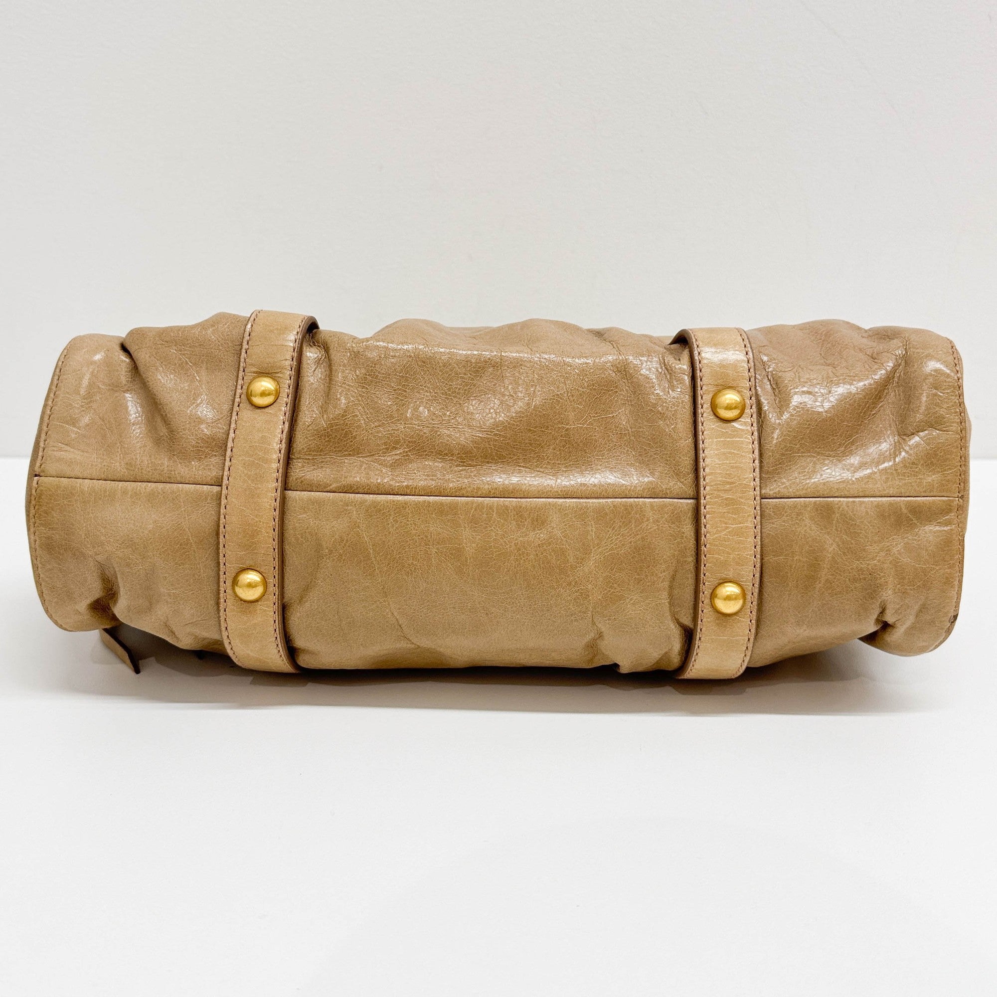 Vitello Sand Brown Leather Two Way Bag