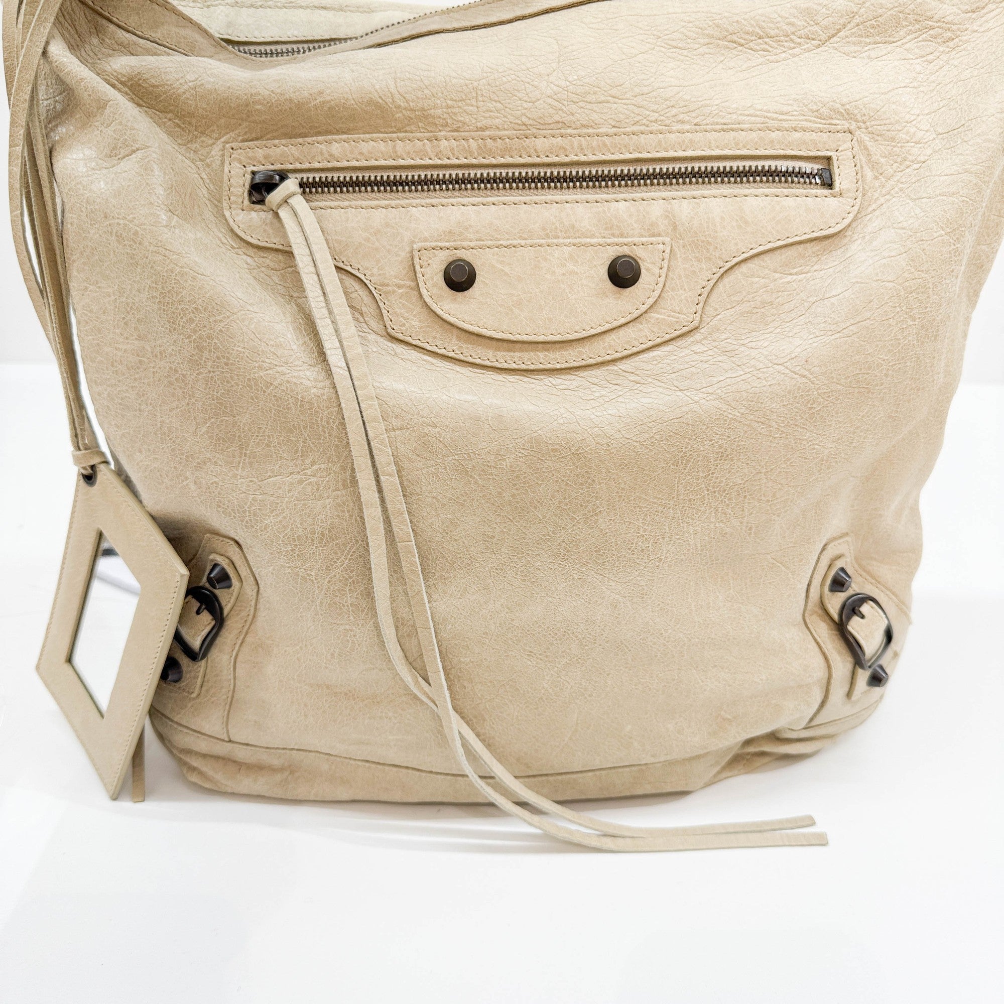 The Day Beige Leather Hobo Bag