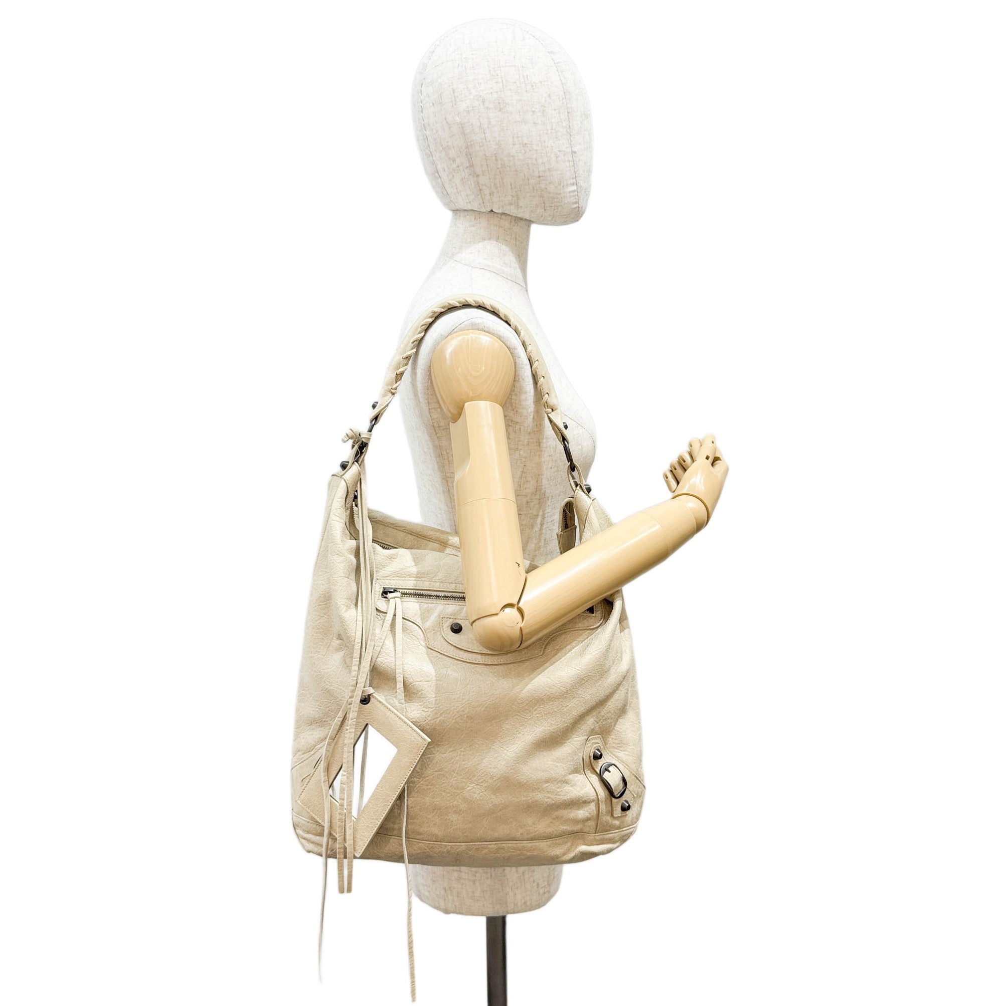 The Day Beige Leather Hobo Bag