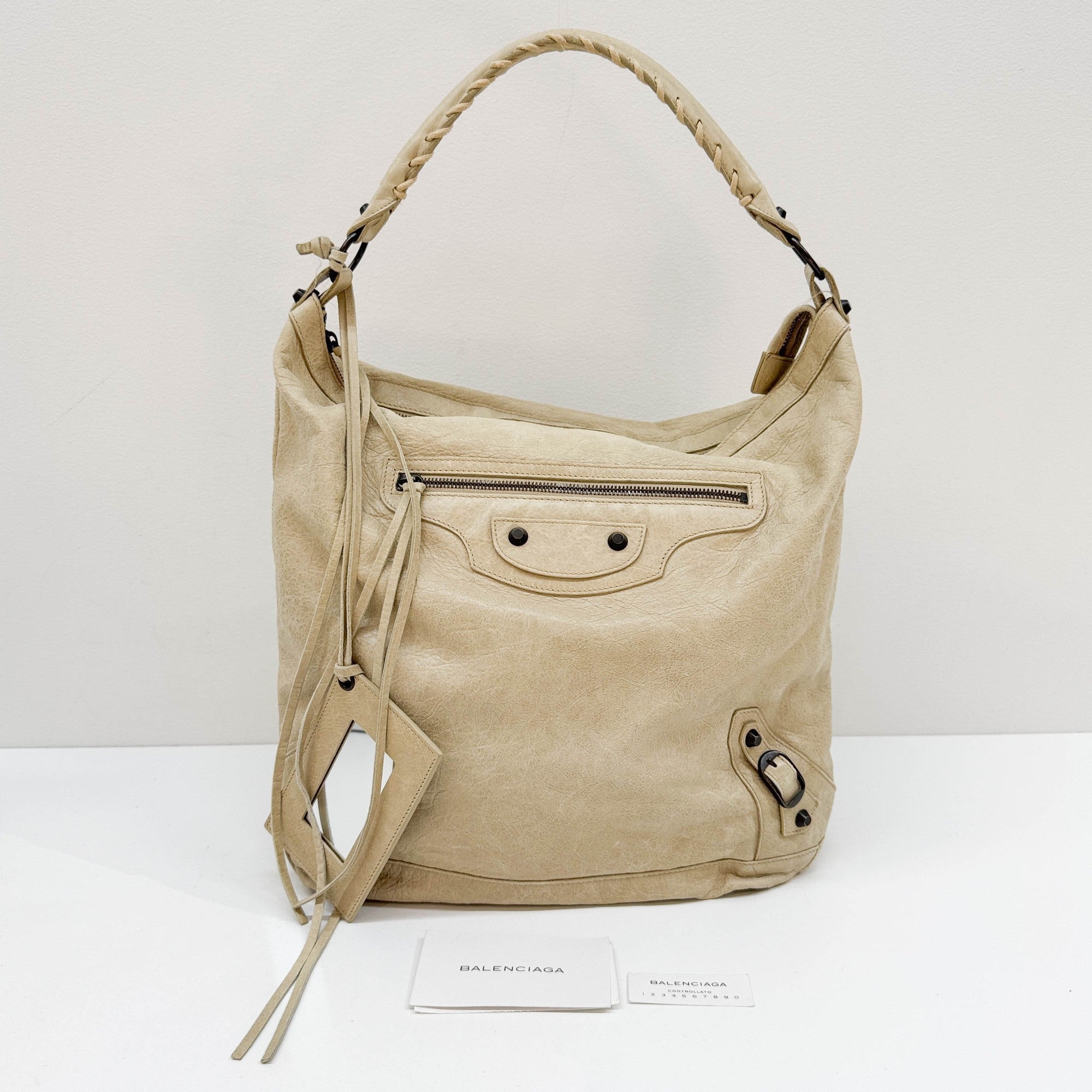 The Day Beige Leather Hobo Bag