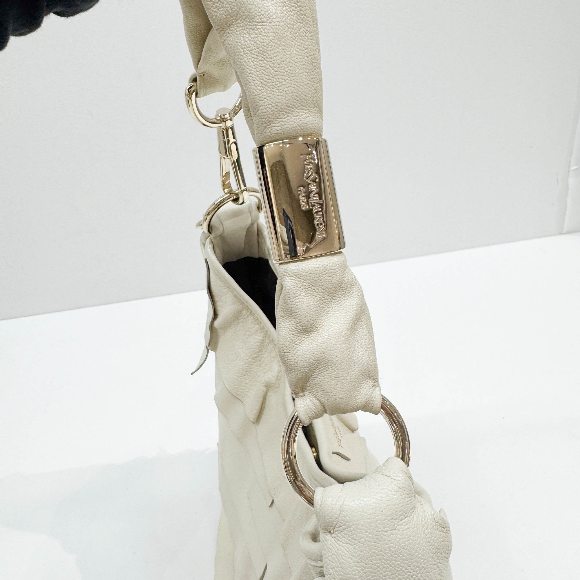 Saint Tropez Offwhite Leather Shoulder Bag