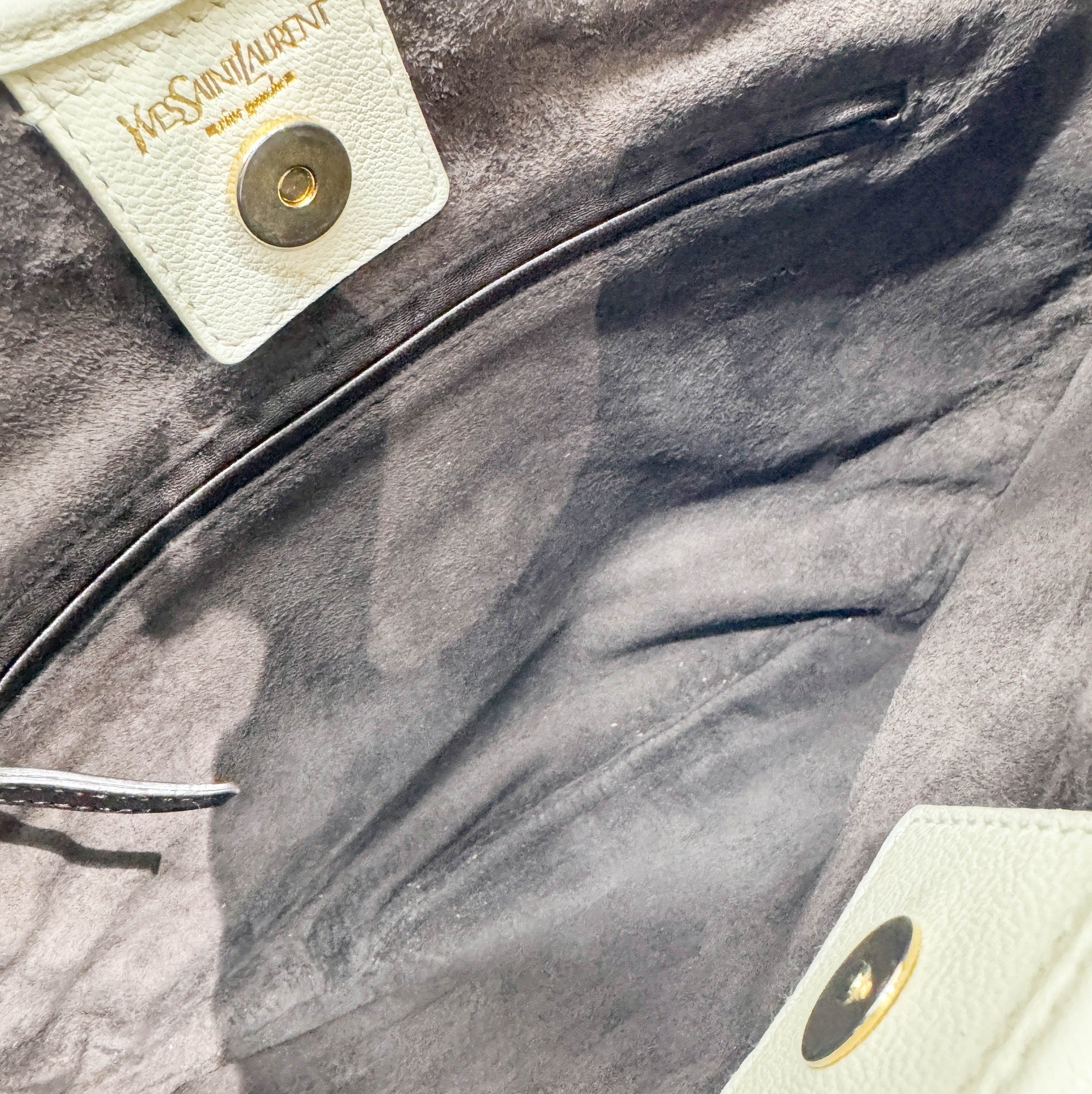 Saint Tropez Offwhite Leather Shoulder Bag